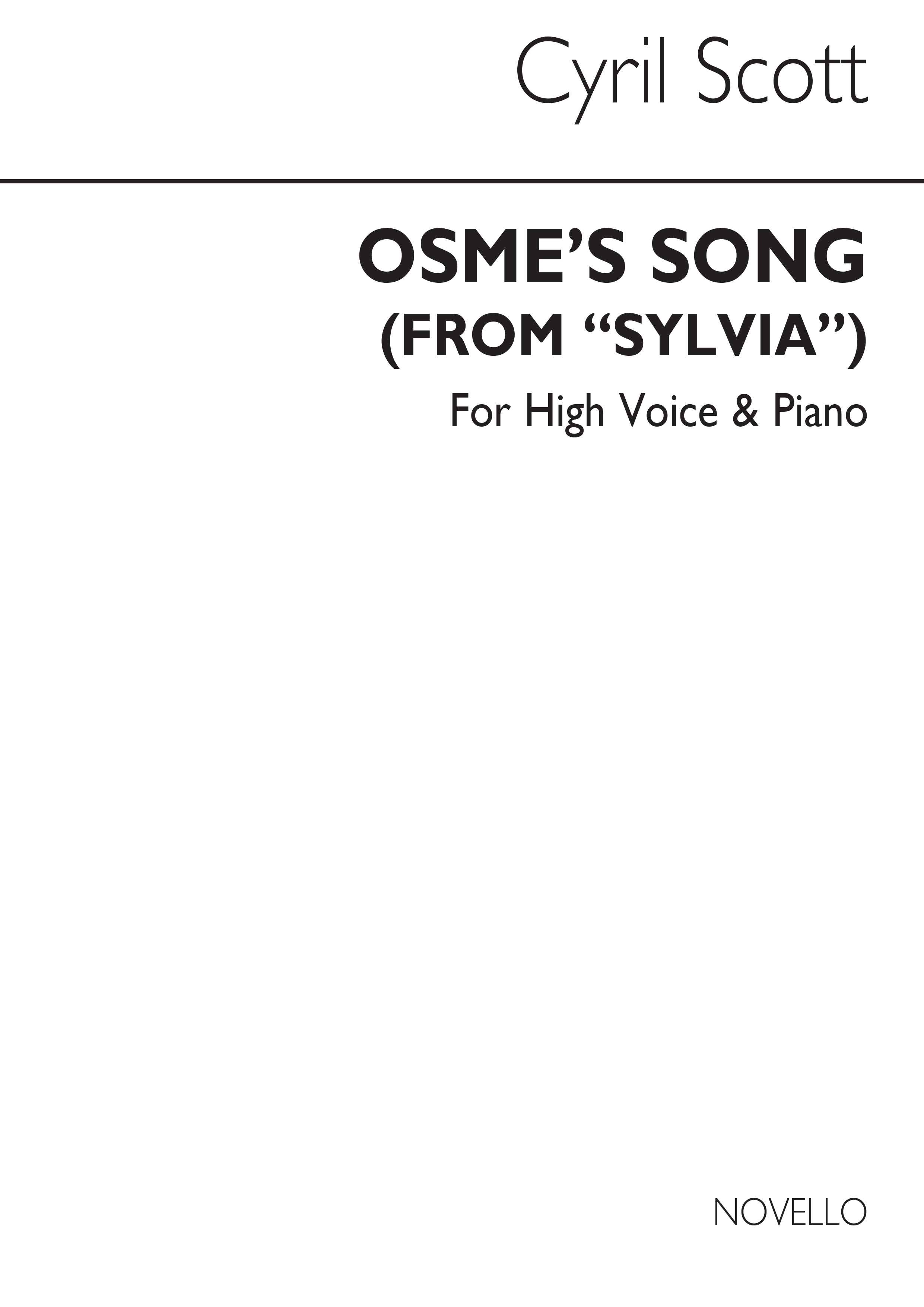 Cyril Scott: Osme's Song (From Sylvia) Op68 No.2: High Voice: Vocal Work