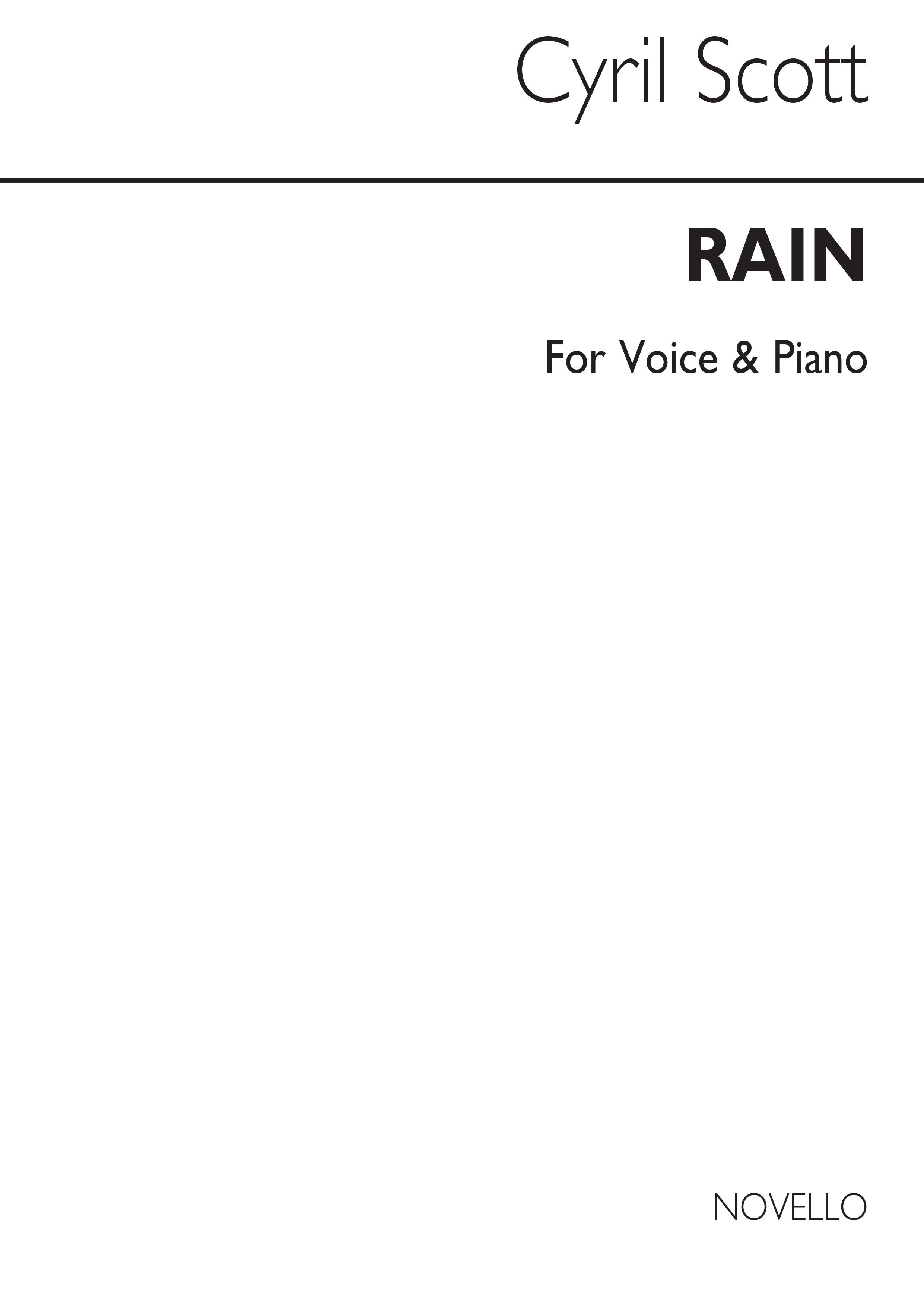 Cyril Scott: Rain-low Or Medium Voice/Piano: Medium Voice: Vocal Work