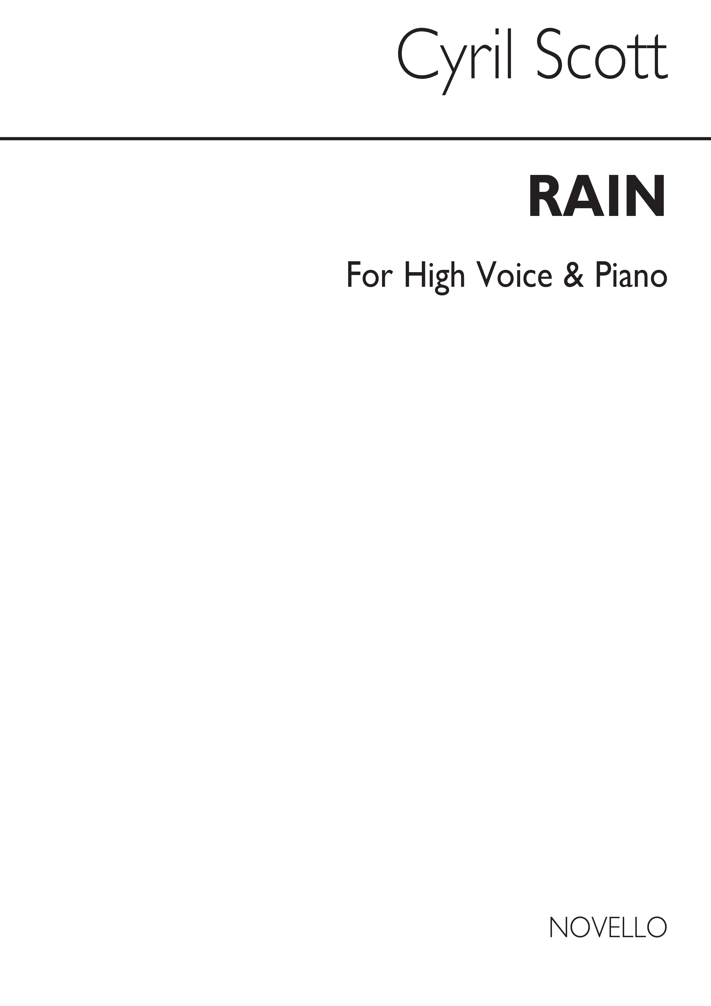 Cyril Scott: Rain-high Voice/Piano: High Voice: Vocal Work