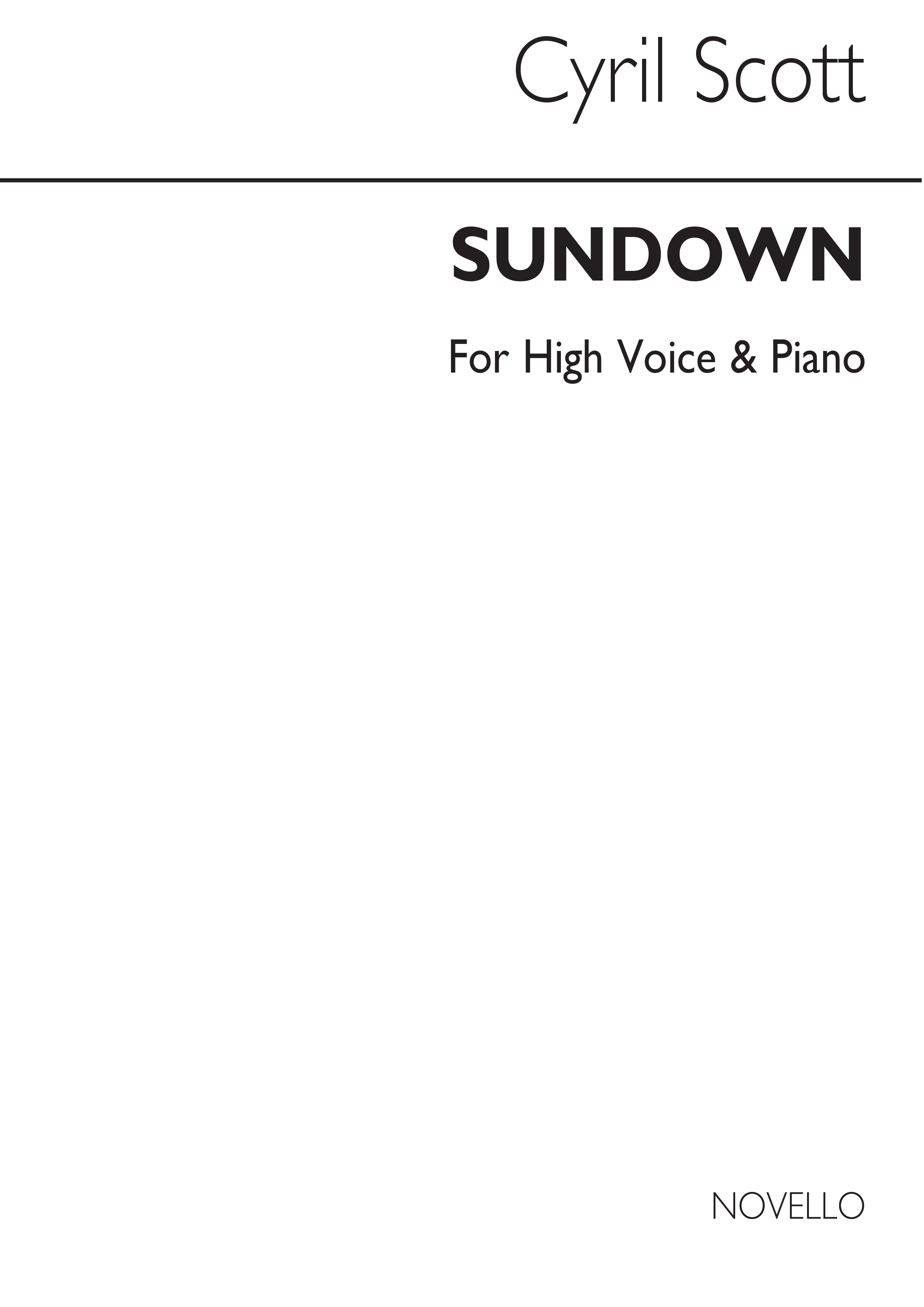 Cyril Scott: Sundown-high Voice/Piano (Key-f): High Voice: Vocal Work