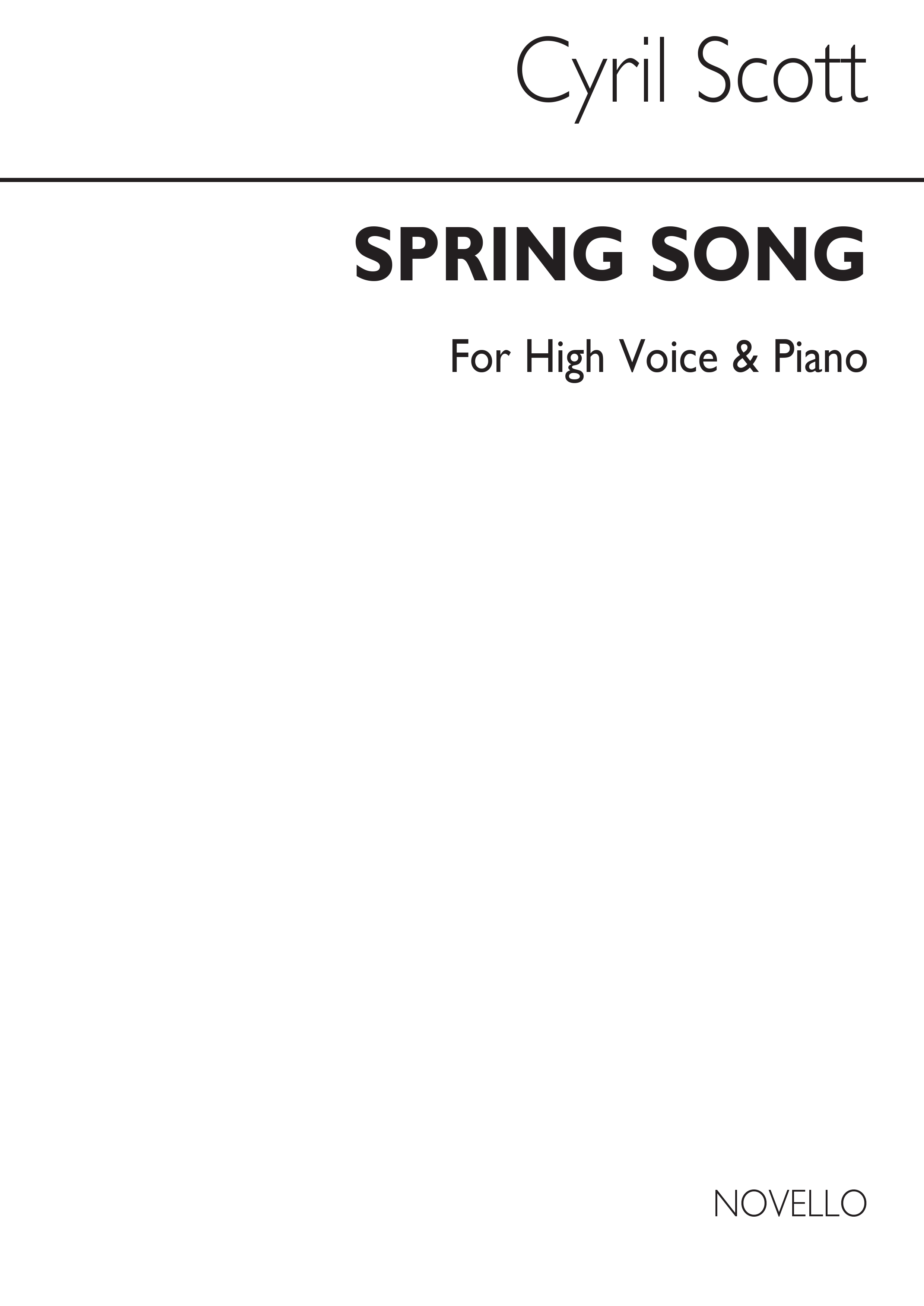 Cyril Scott: Spring Song-high Voice/Piano: High Voice: Vocal Work