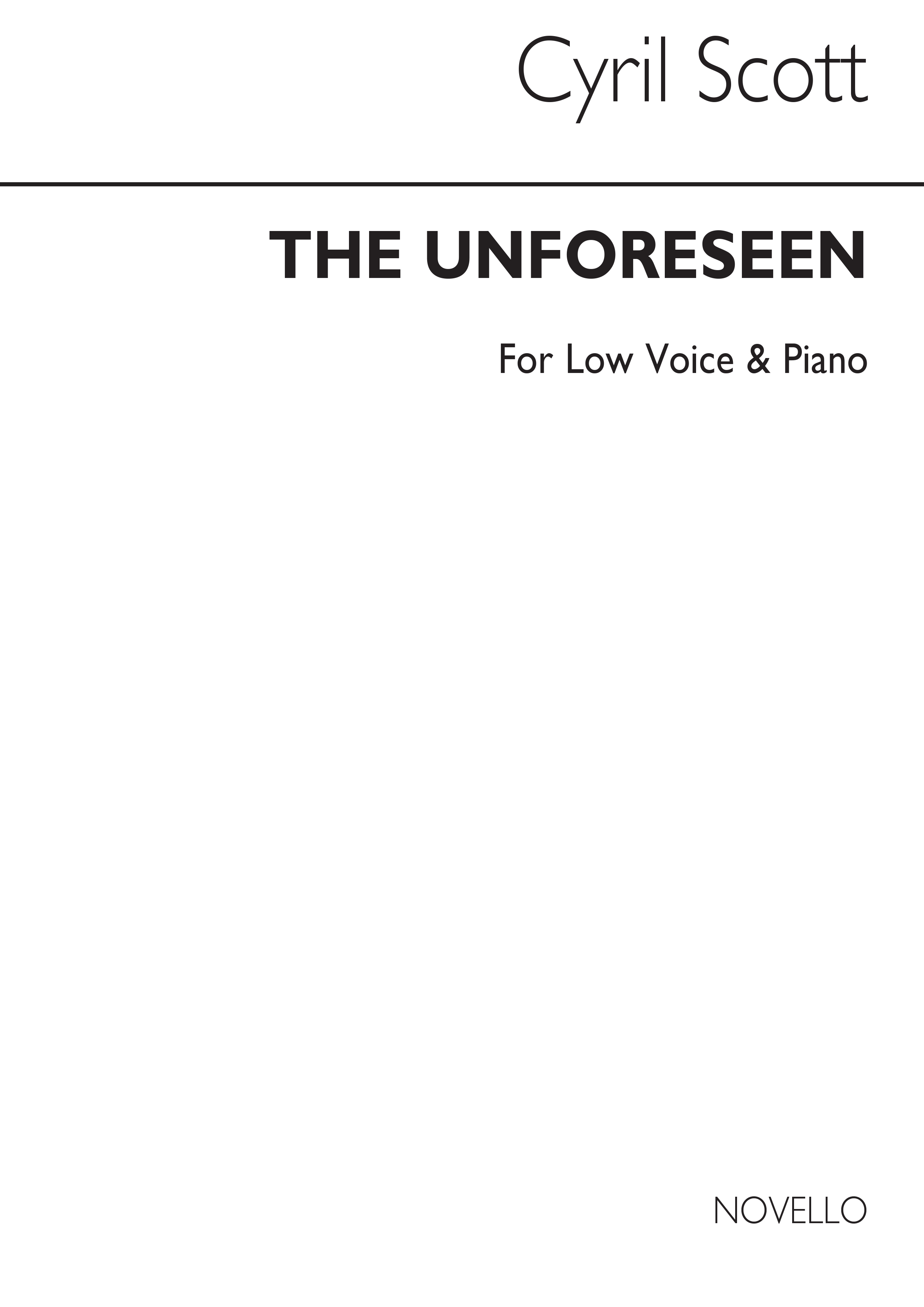 Cyril Scott: The Unforeseen Op74 No.3 (Key-b Flat): Low Voice: Vocal Work