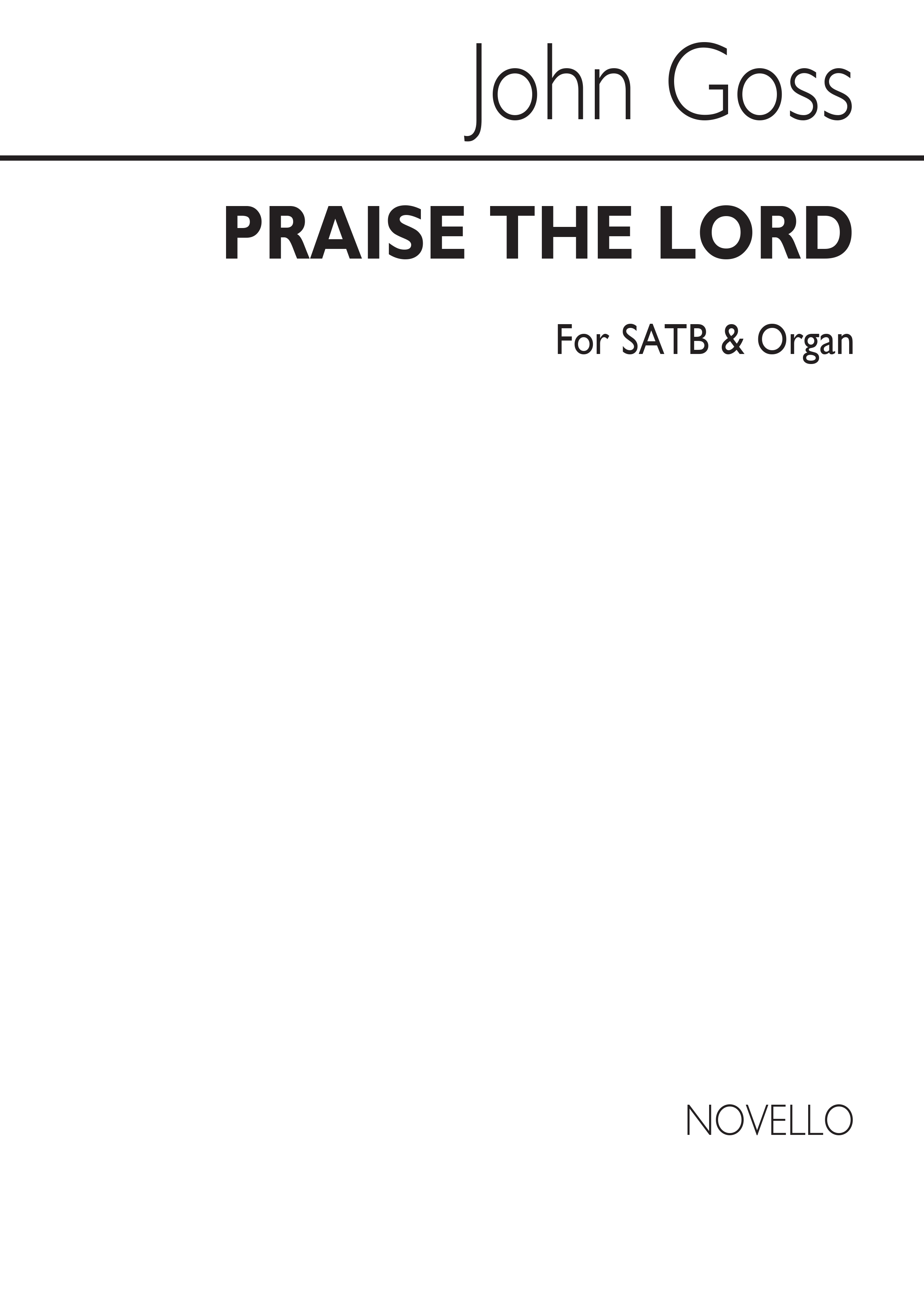 John Goss: Praise The Lord O My Soul: SATB: Vocal Score