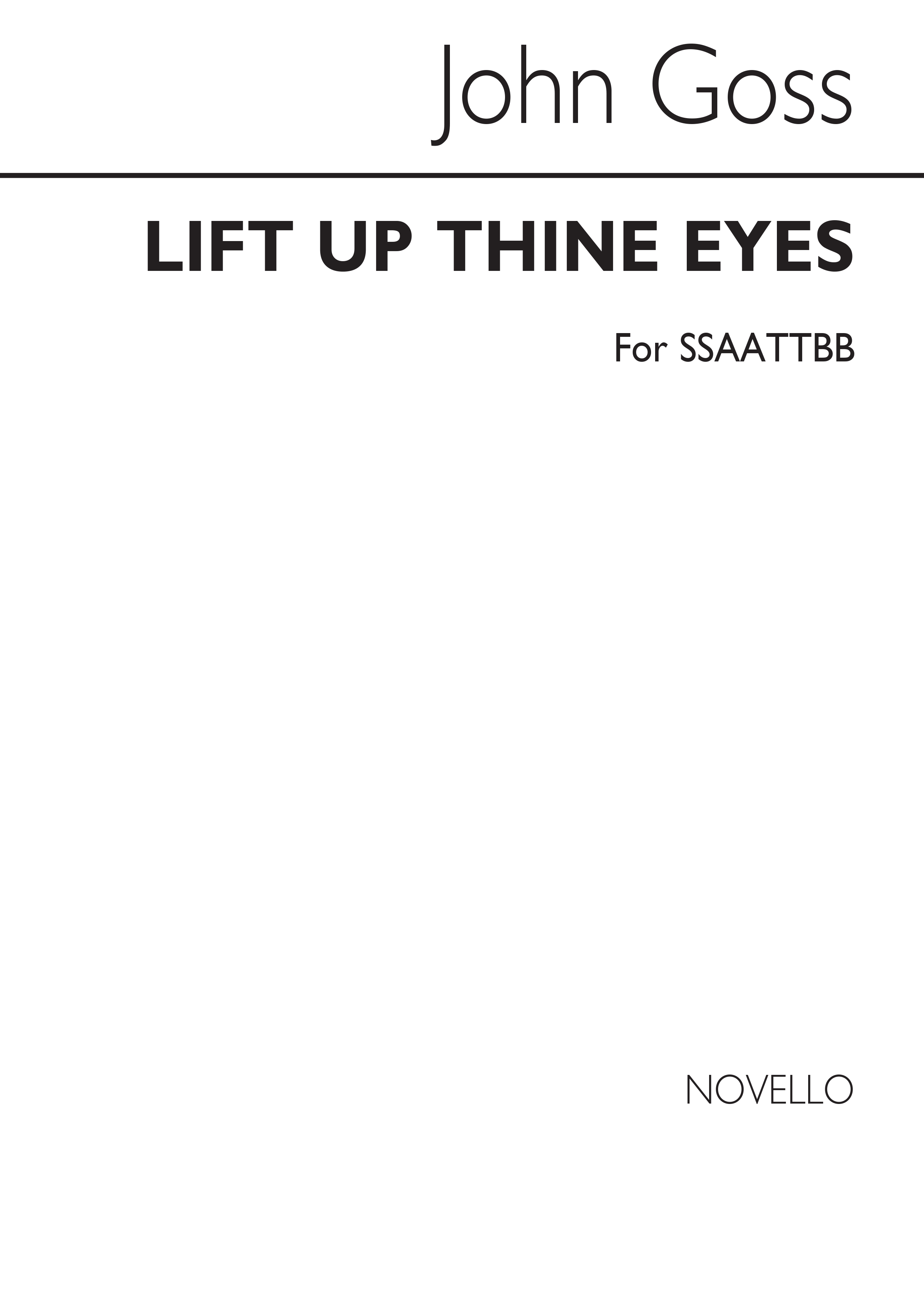 John Goss: Lift Up Thine Eyes: SATB: Vocal Score