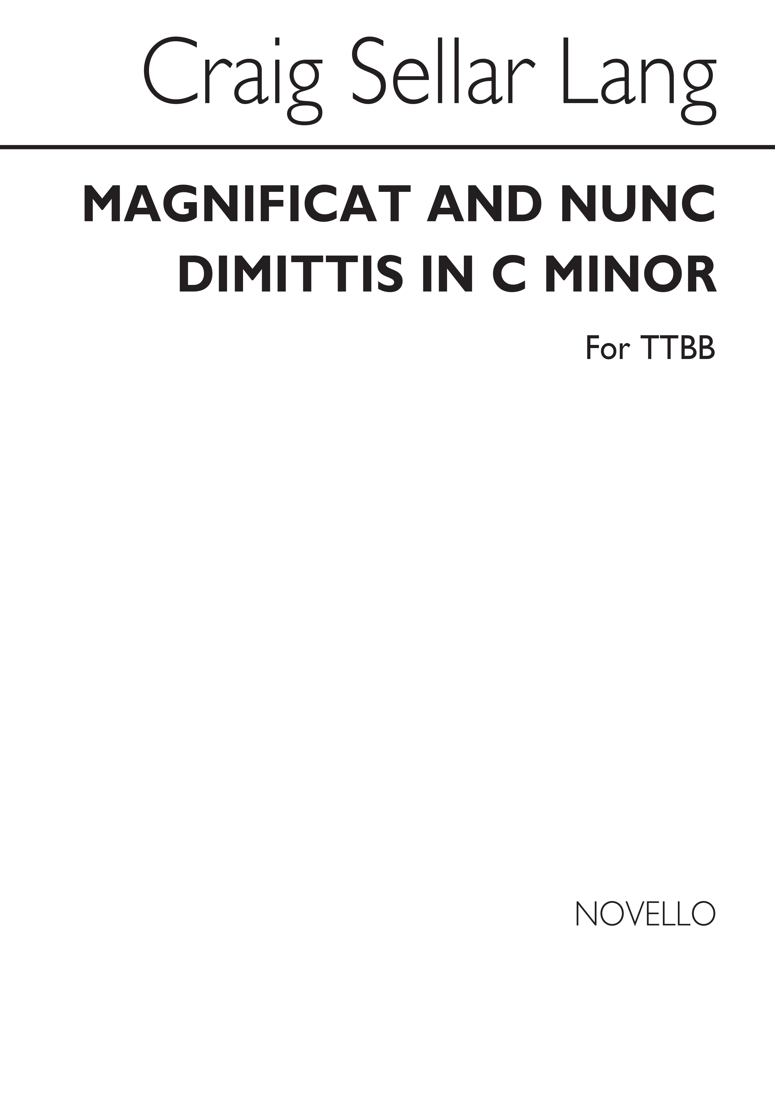 Magnificat And Nunc Dimittis for TTBB Chorus: Men's Voices: Vocal Score