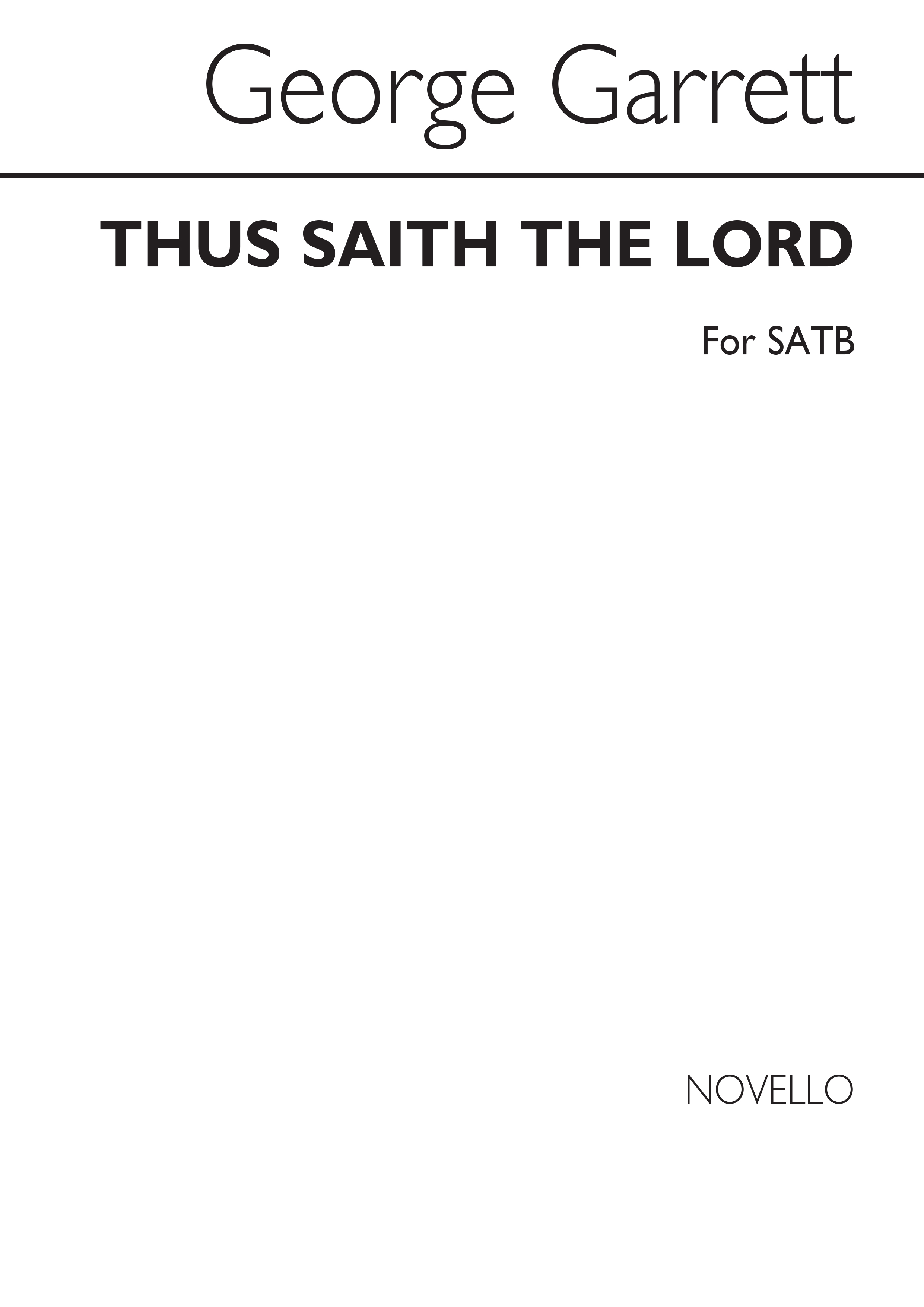 Thus Saith The Lord: Mixed Choir: Single Sheet