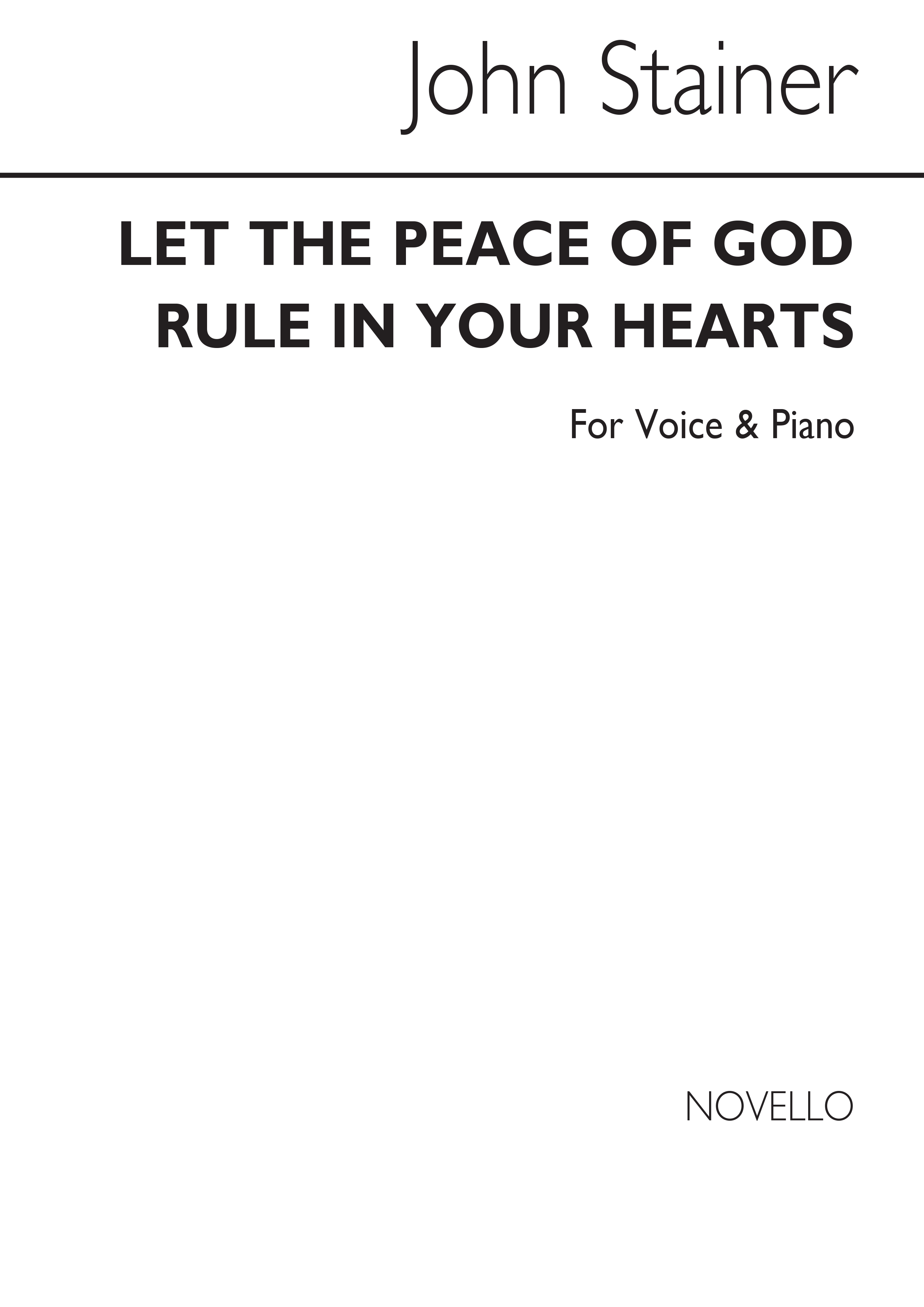 Sir John Stainer: Let The Peace Of God: SATB: Vocal Score