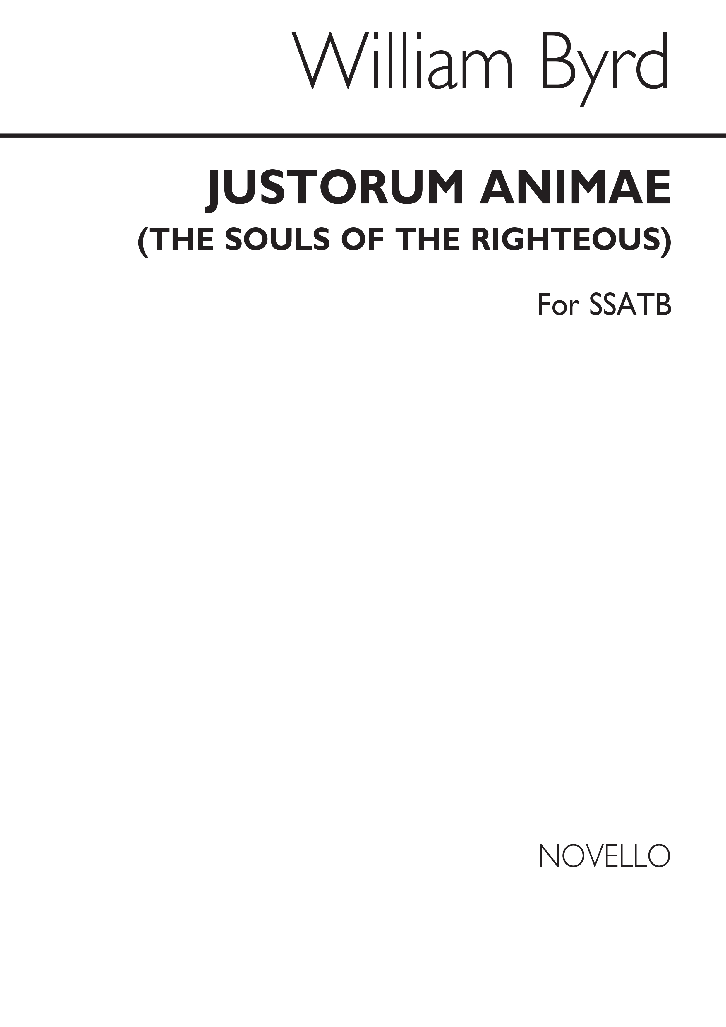 William Byrd: Justorum Animae Ssatb: SATB: Vocal Score