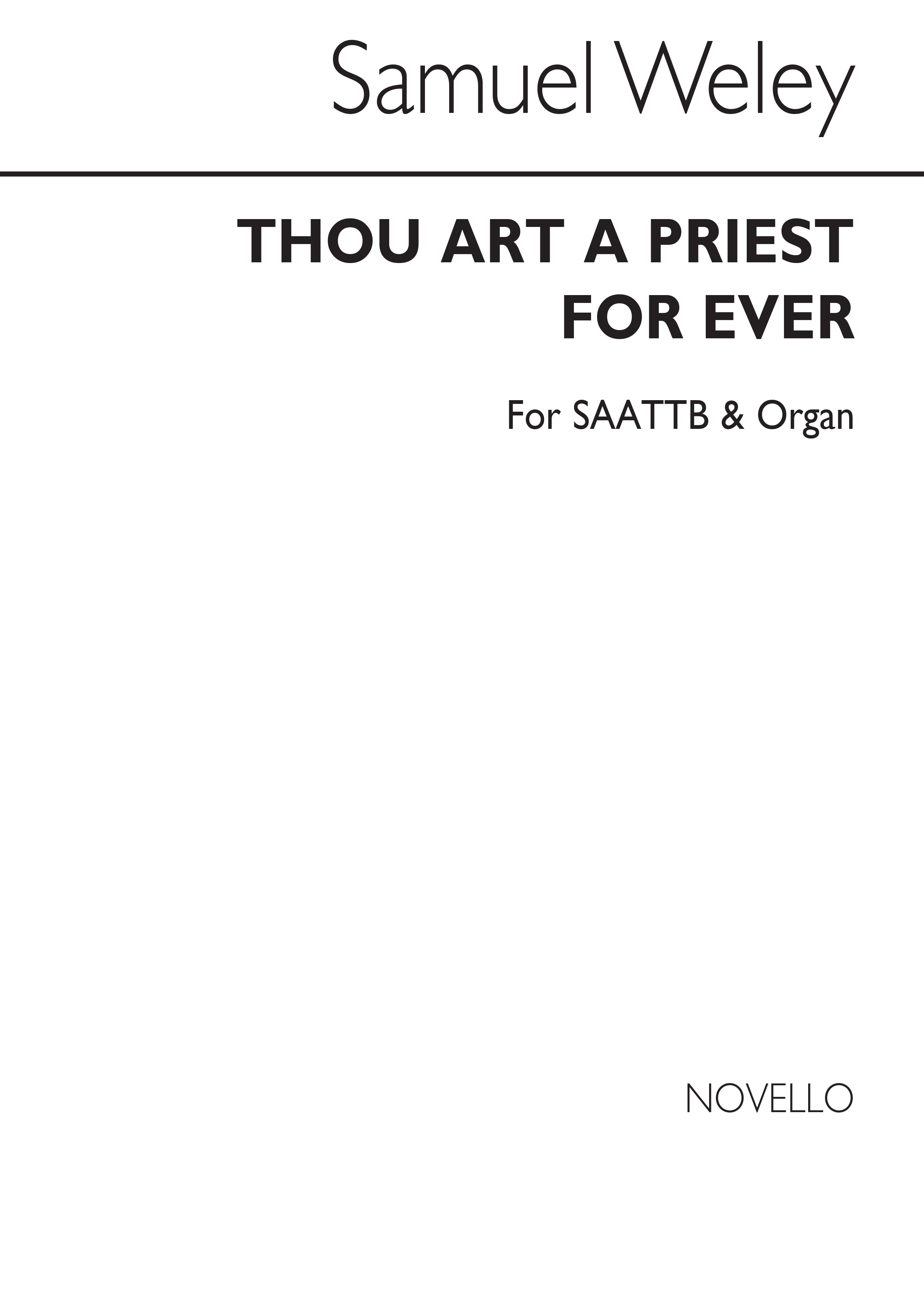 Samuel Wesley: Thou Art A Priest For Ever: SATB: Vocal Score