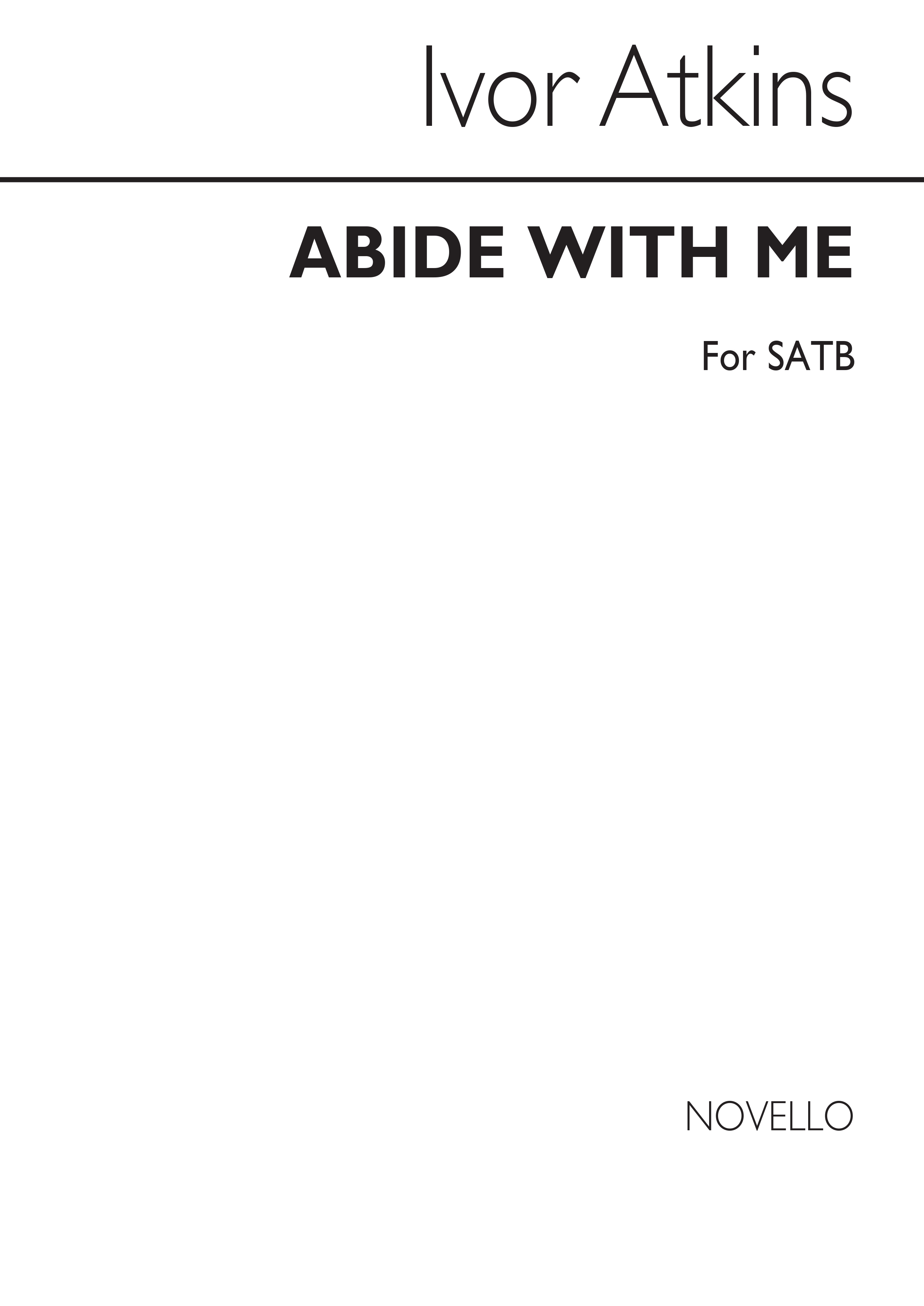 Ivor Atkins: Abide With Me: SATB: Vocal Score