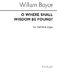 William Boyce: O Where Shall Wisdom Be Found?: SATB: Vocal Score