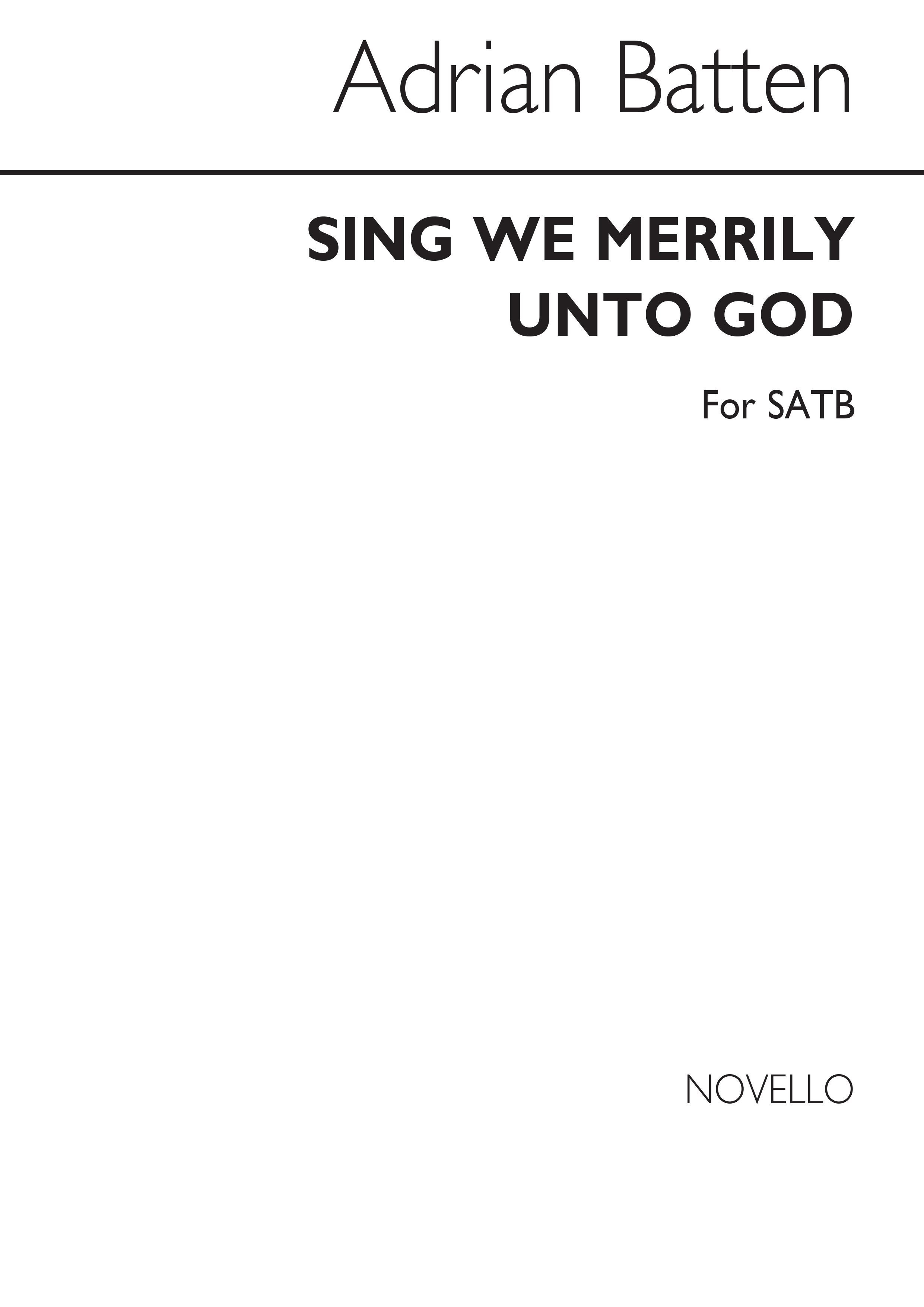 Adrian Batten: Sing We Merrily Unto God: SATB: Vocal Score