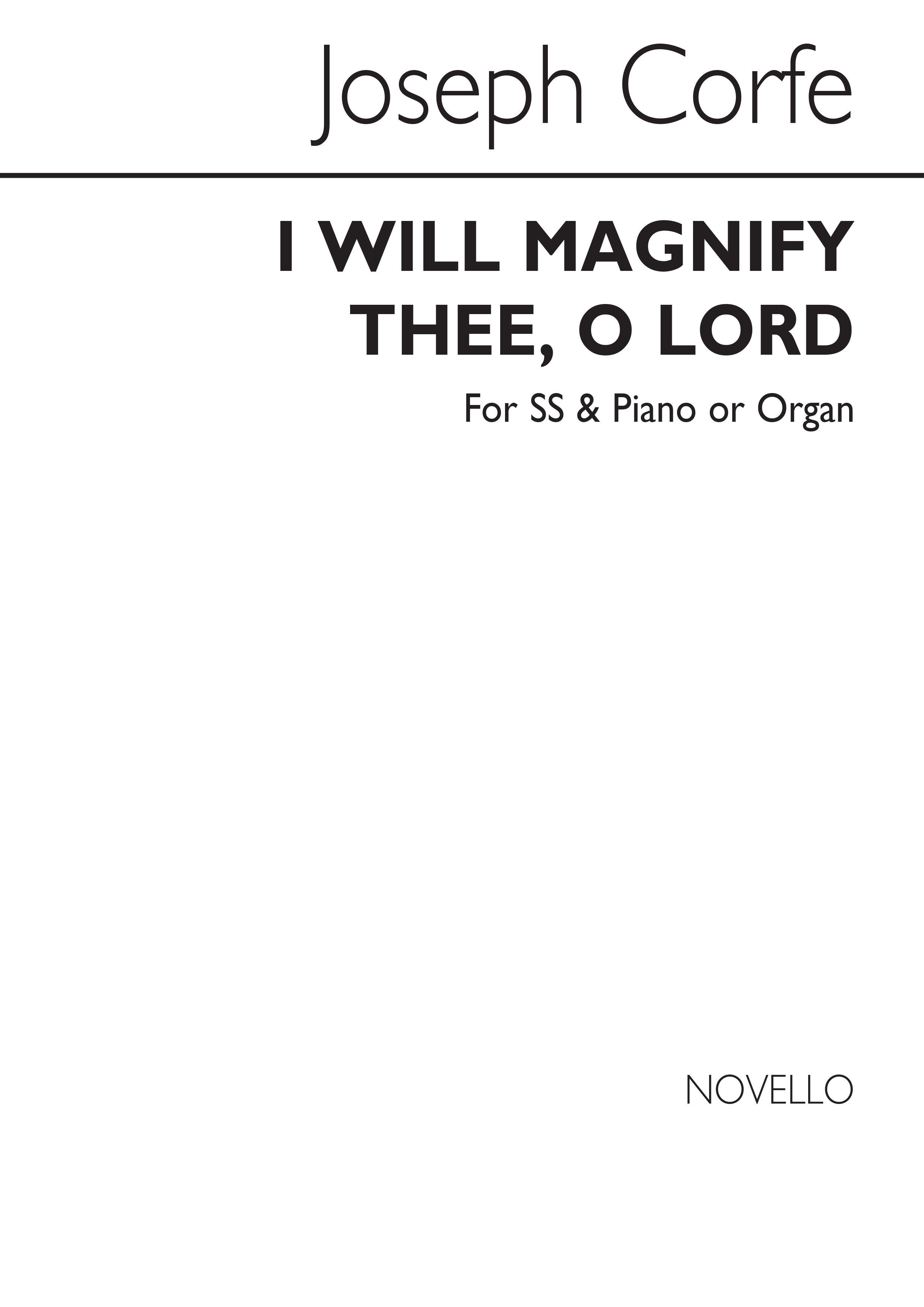 Joseph Corfe: I Will Magnify Thee O Lord: Soprano: Vocal Score