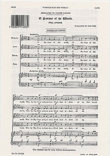 John Goss: O Saviour Of The World: SATB: Vocal Score