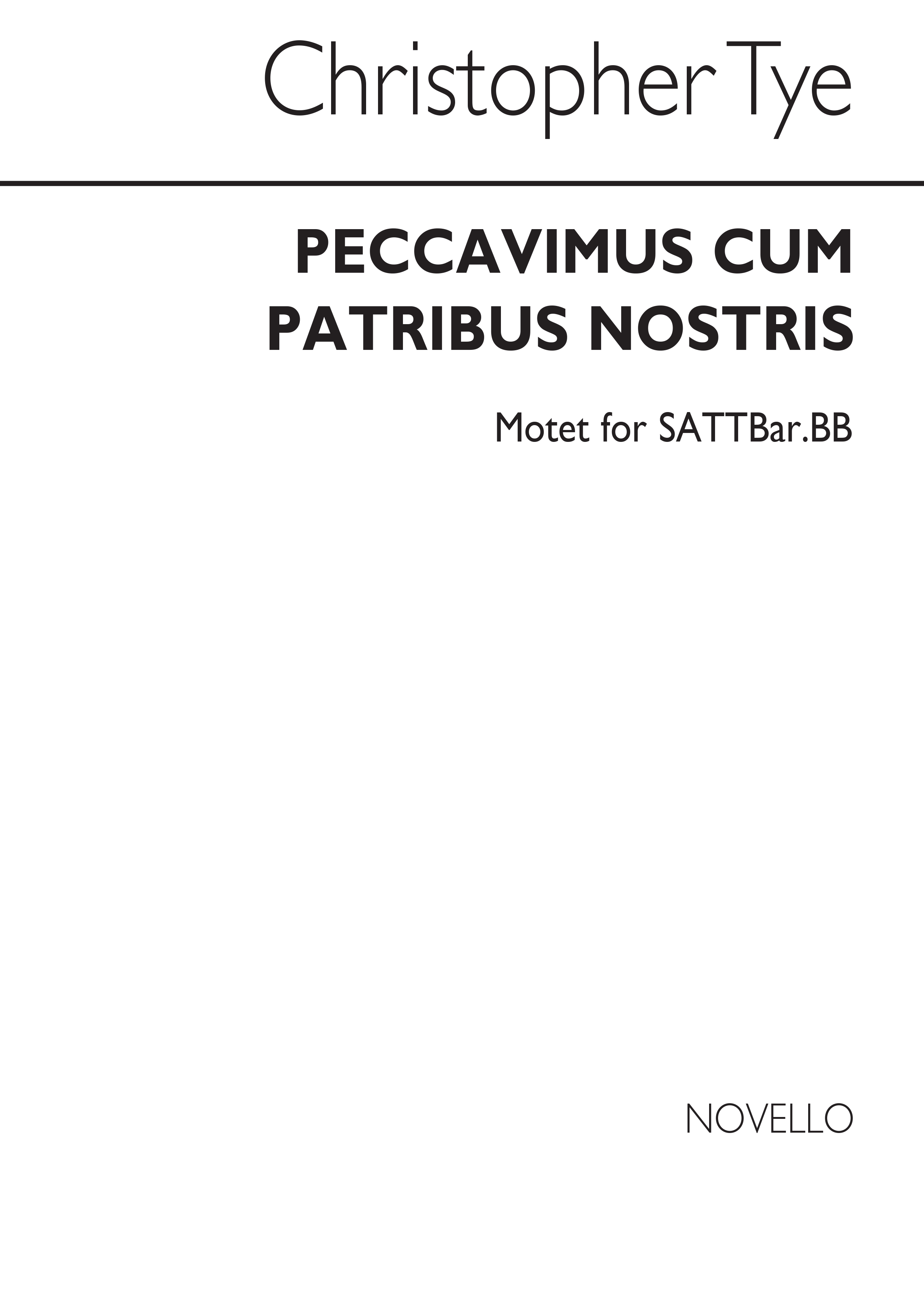 Peccavimus Cum Patribus (Latin): SATB: Vocal Score