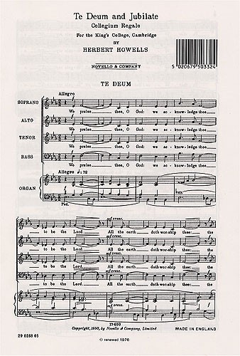 Herbert Howells: Te Deum and Jubilate (Collegium Regale): SATB: Vocal Score