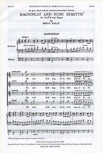 Bryan Kelly: Magnificat And Nunc Dimittis (Latin American): SATB: Vocal Score
