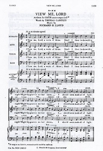 Richard H. Lloyd: View Me Lord: SATB: Vocal Score