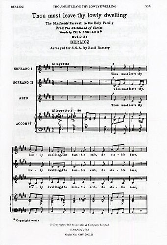 Hector Berlioz: Thou Must Leave Thy Lowly Dwelling: SSA: Vocal Score