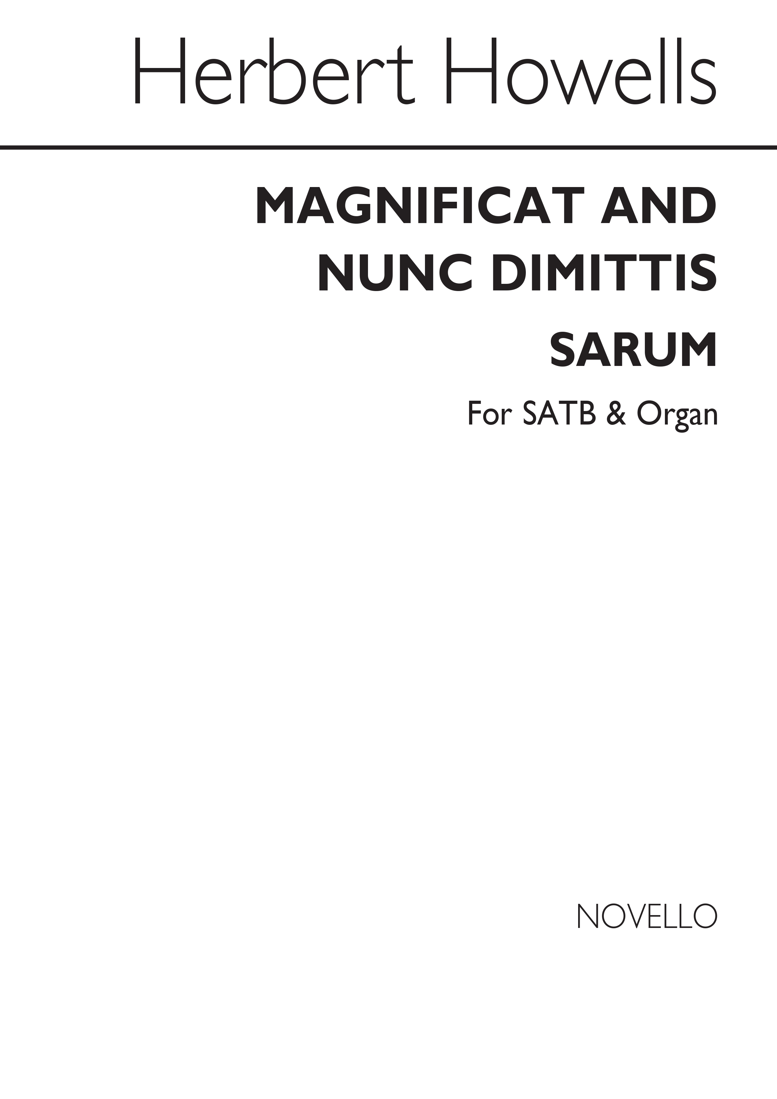 Herbert Howells: Magnificat & Nunc Dimittis (Sarum): SATB: Vocal Score
