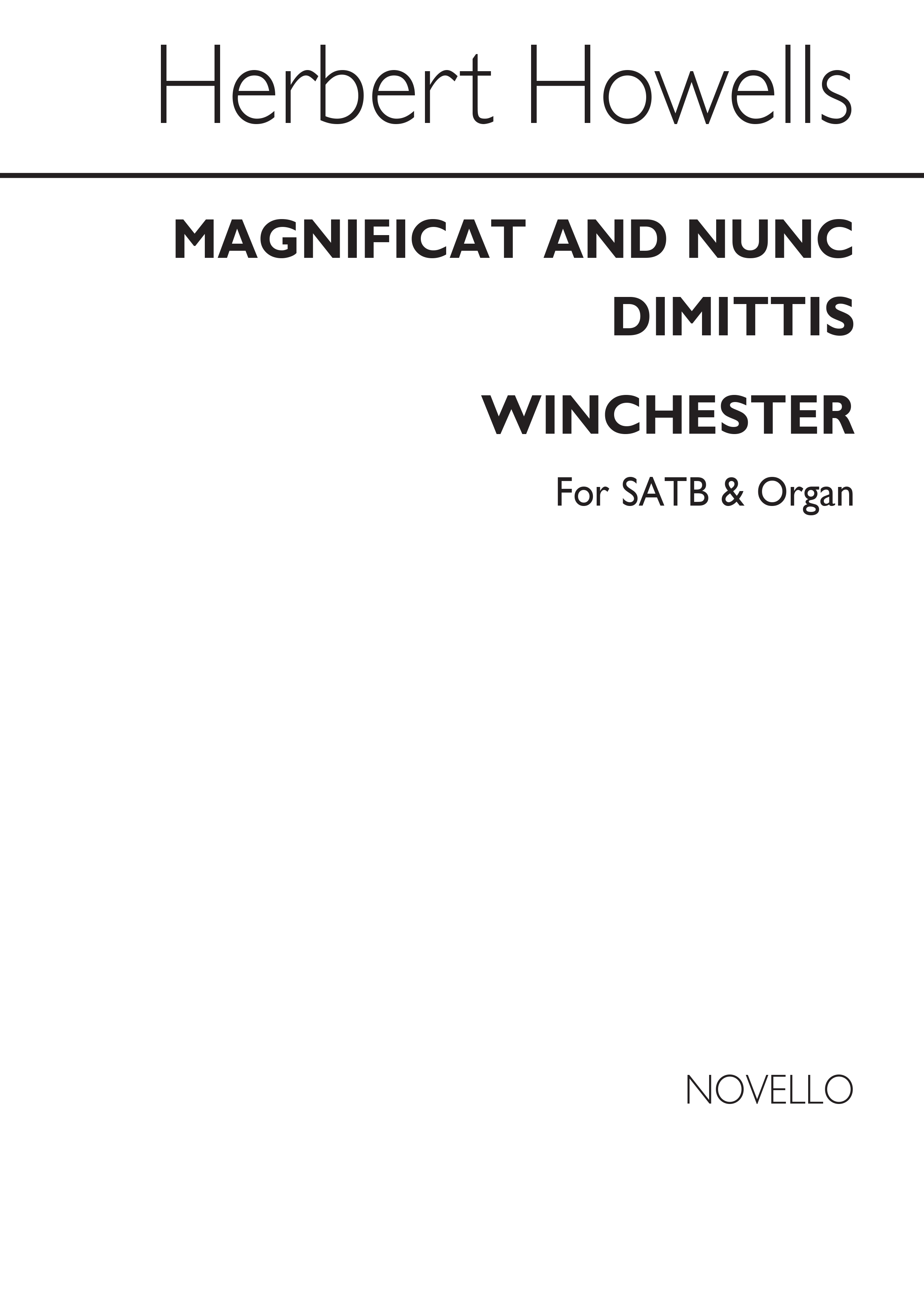 Herbert Howells: Magnificat And Nunc Dimittis (Winchester): SATB: Vocal Score