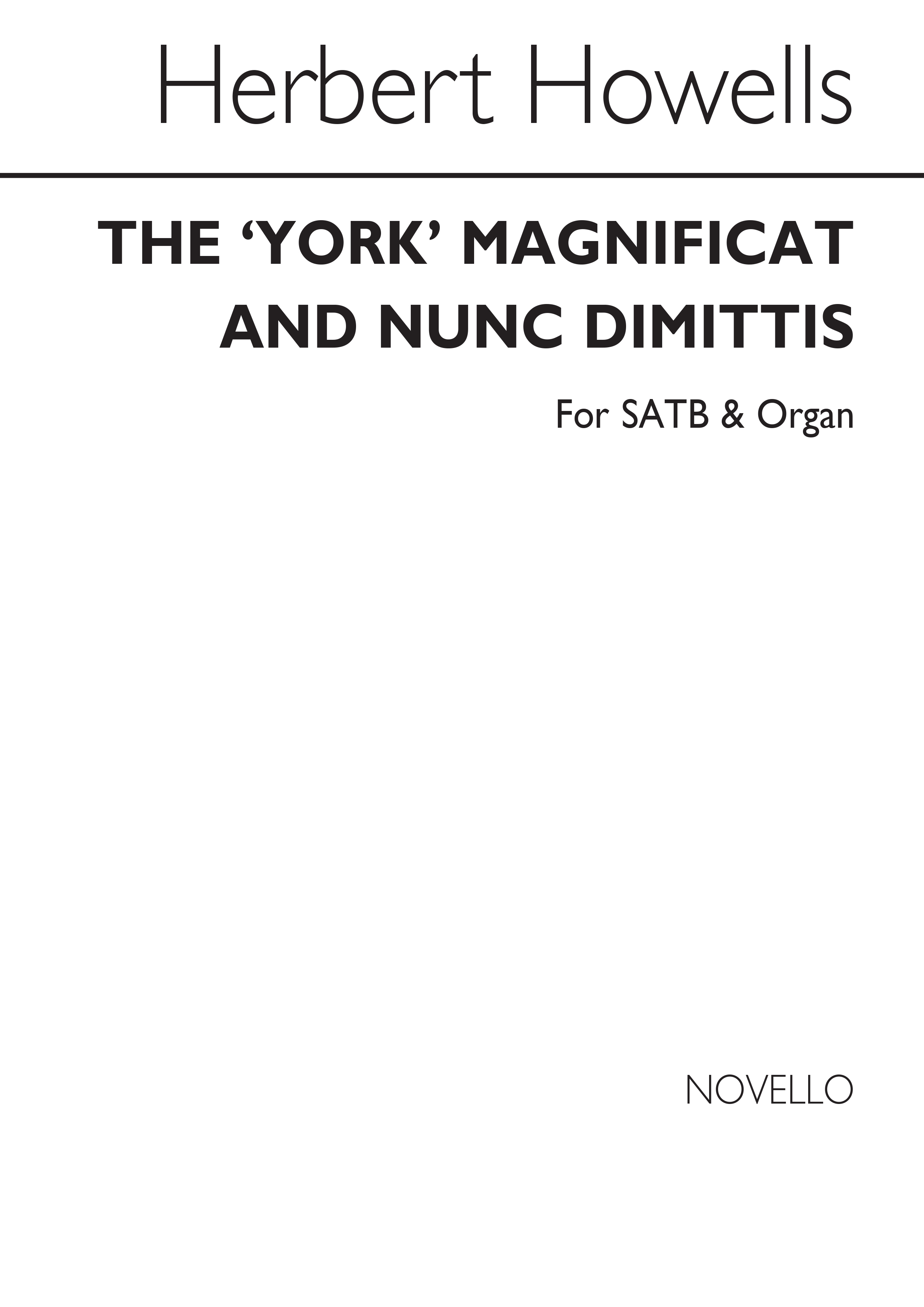 Herbert Howells: Magnificat & Nunc Dimittis (York): SATB: Score