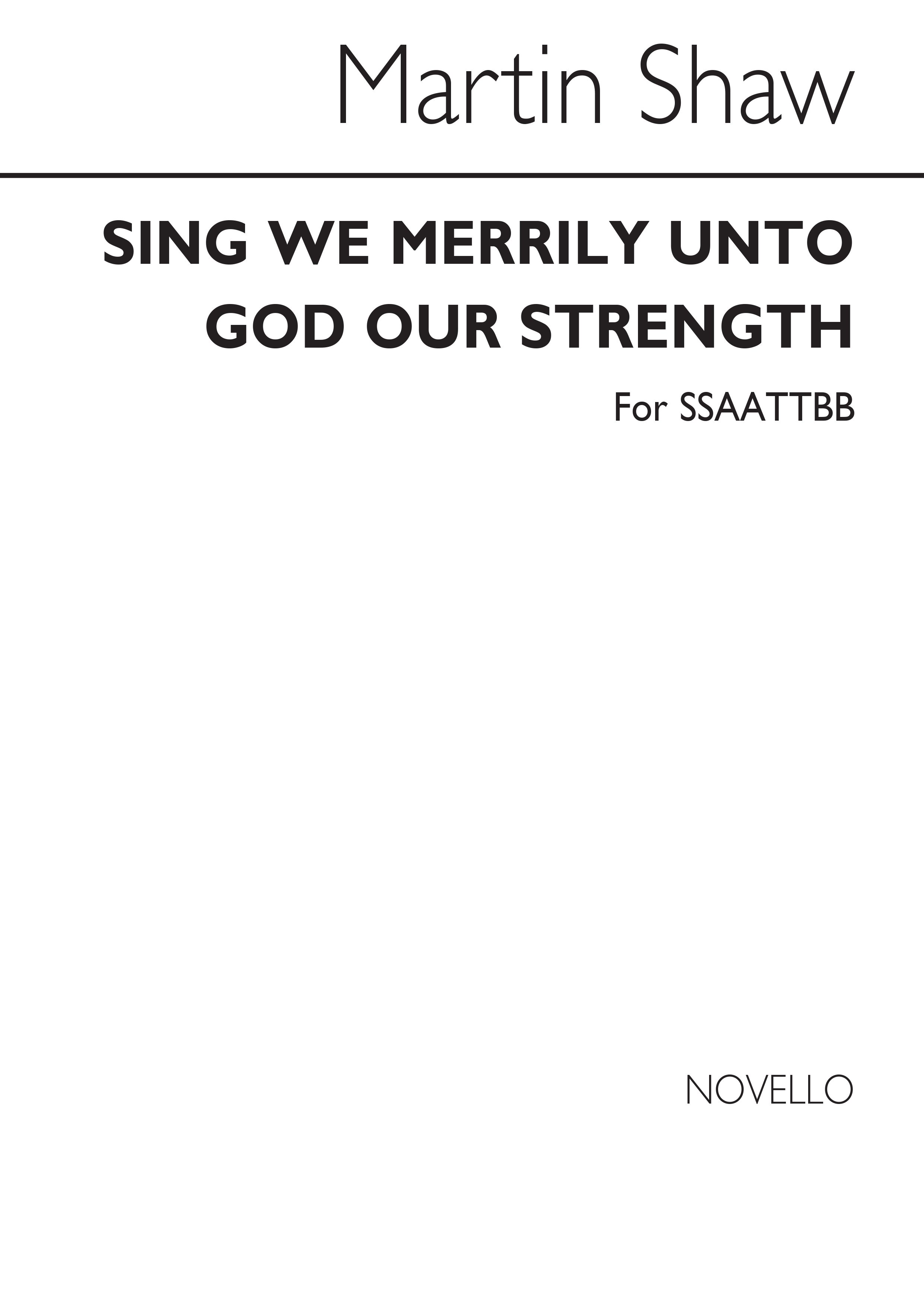 Martin Shaw: Sing We Merrily Unto God For Double Choir: SATB: Vocal Score