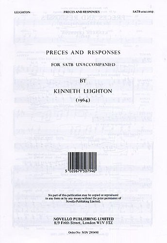 Kenneth Leighton: Preces And Responses: SATB: Vocal Score
