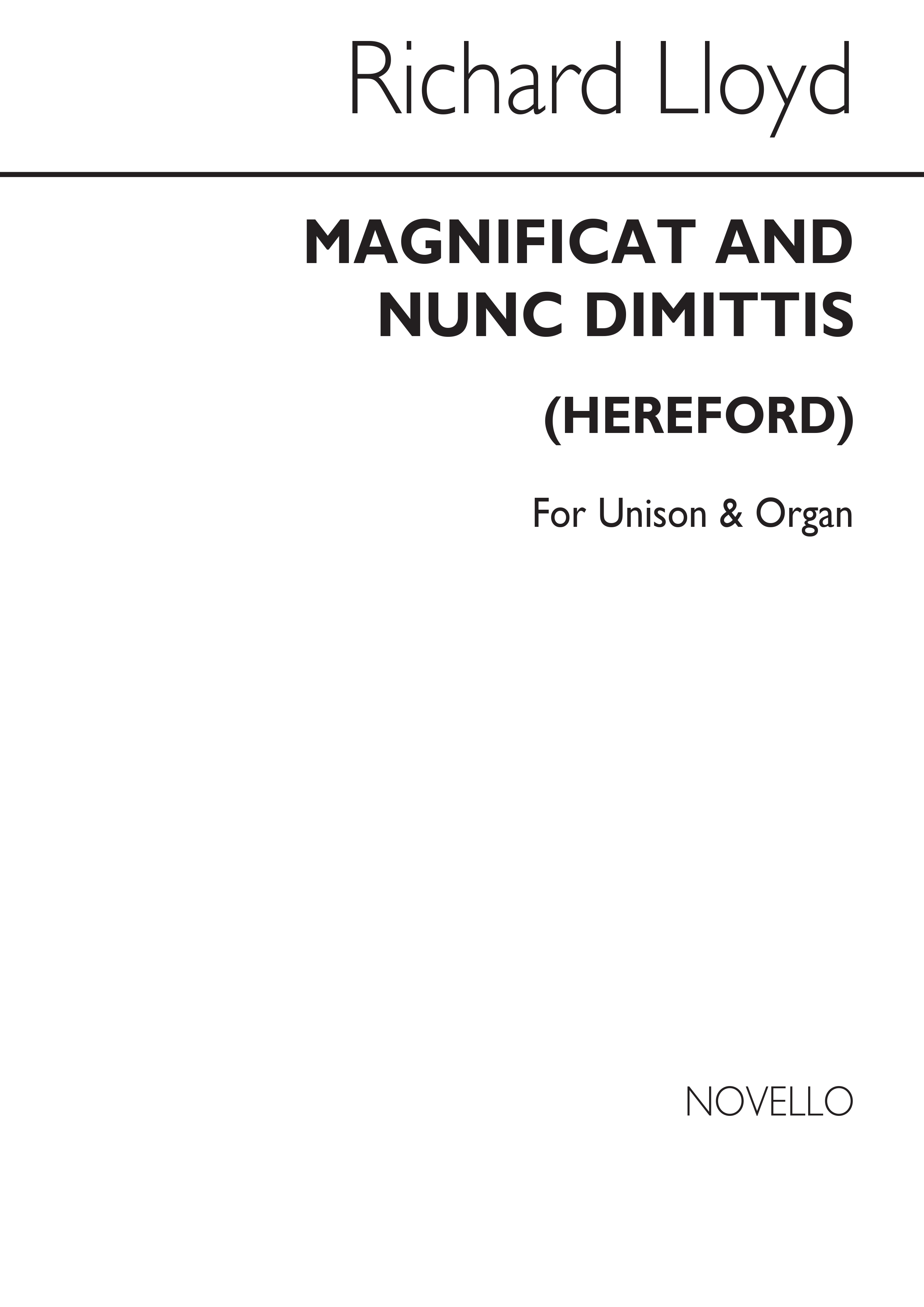 Richard H. Lloyd: Magnificat And Nunc Dimittis (Hereford): Soprano: Vocal Score