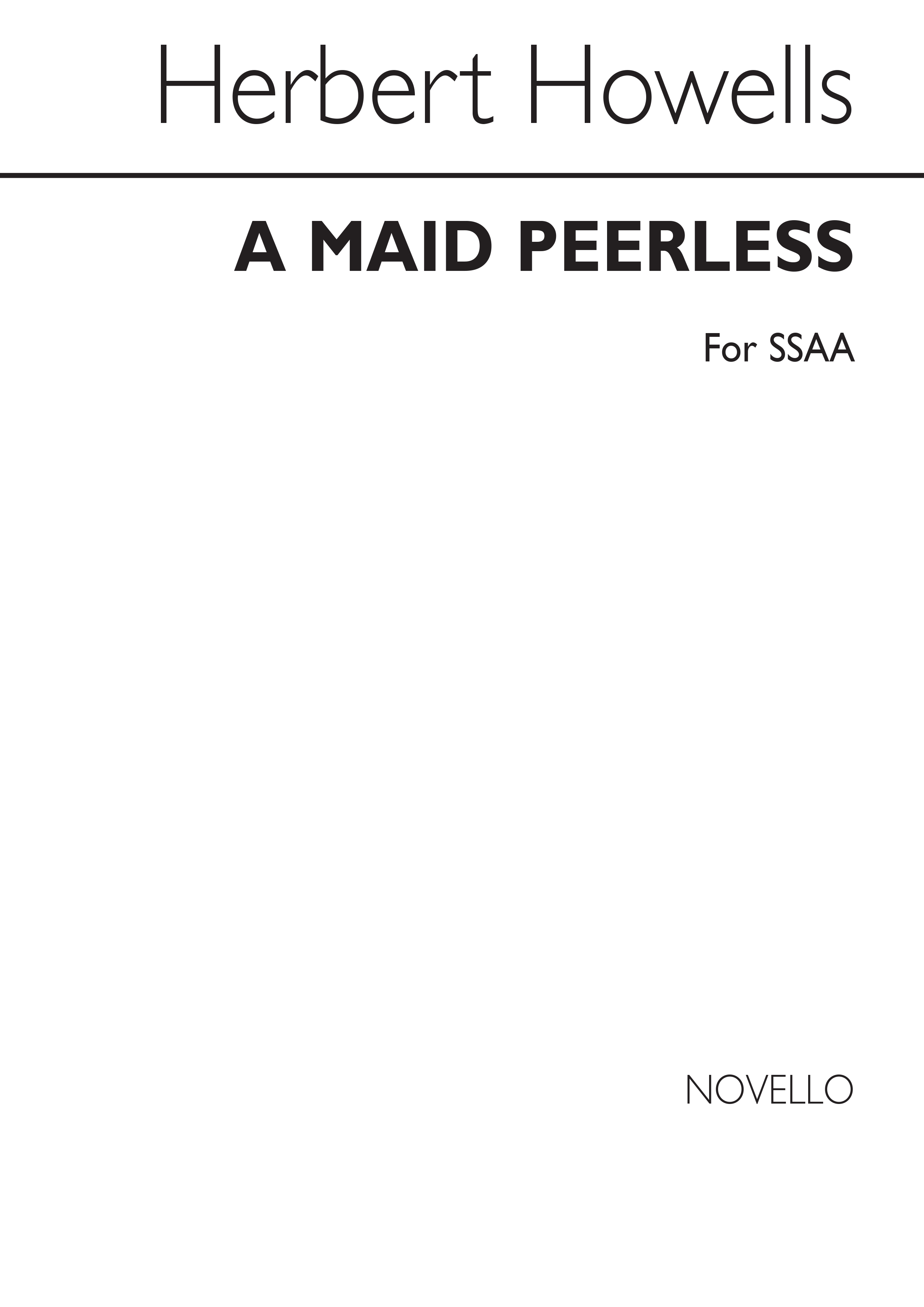 Herbert Howells: A Maid Peerless: SSAA: Vocal Score