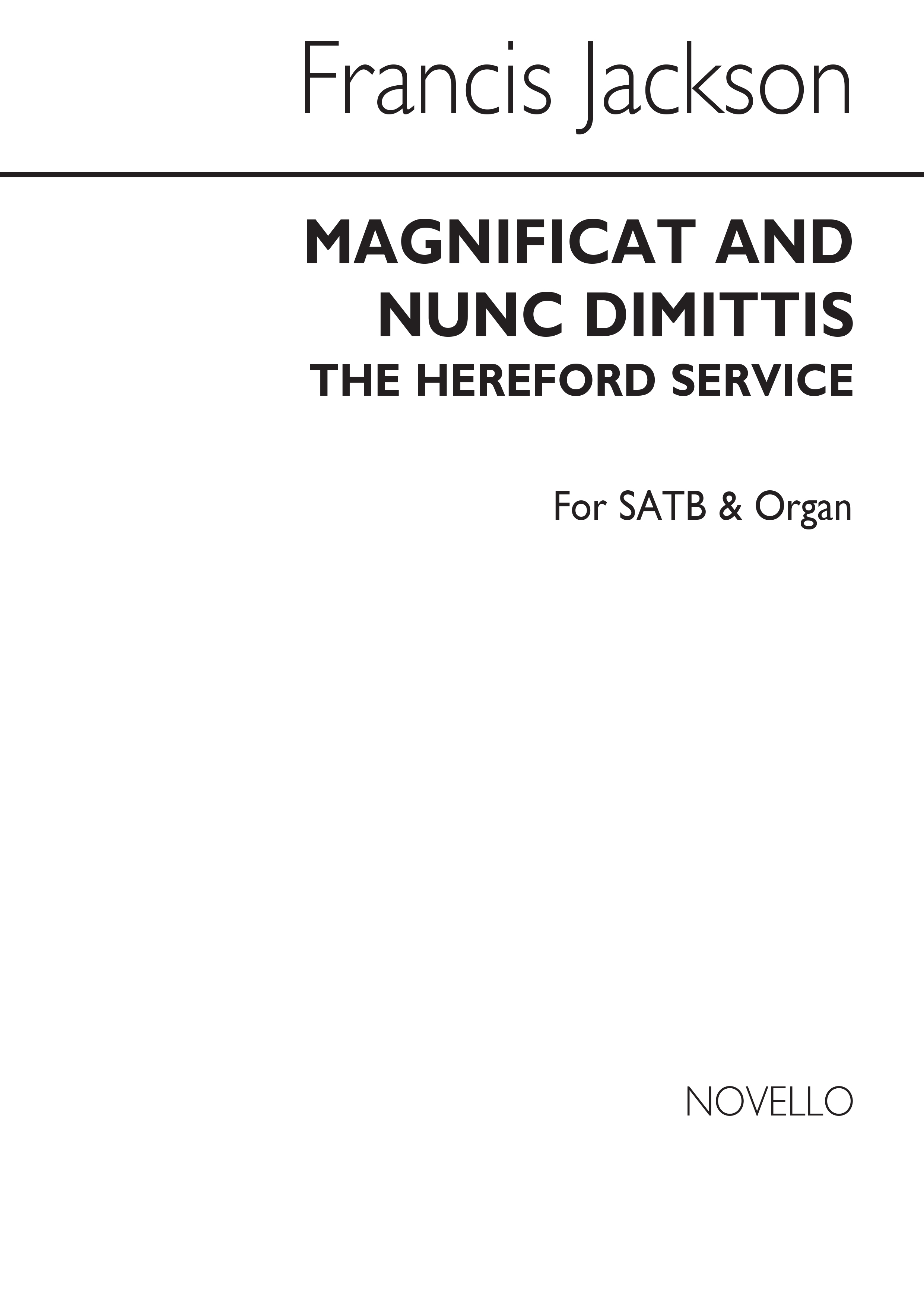Francis Jackson: Magnificat And Nunc Dimittis (Hereford): SATB: Vocal Score