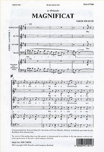 Giles Swayne: Magnificat: SATB: Vocal Score
