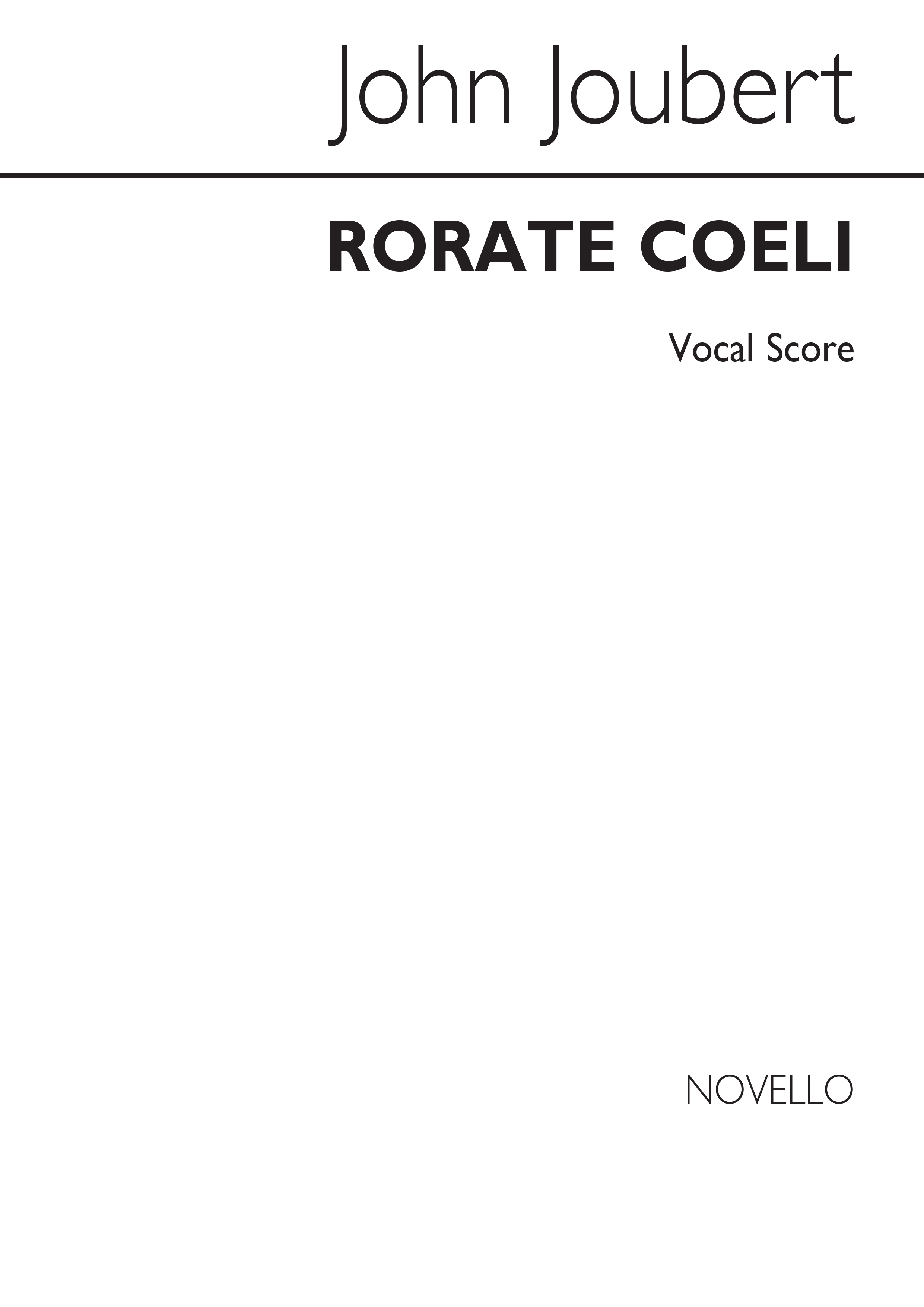 John Joubert: Rorate Coeli: SATB: Vocal Score
