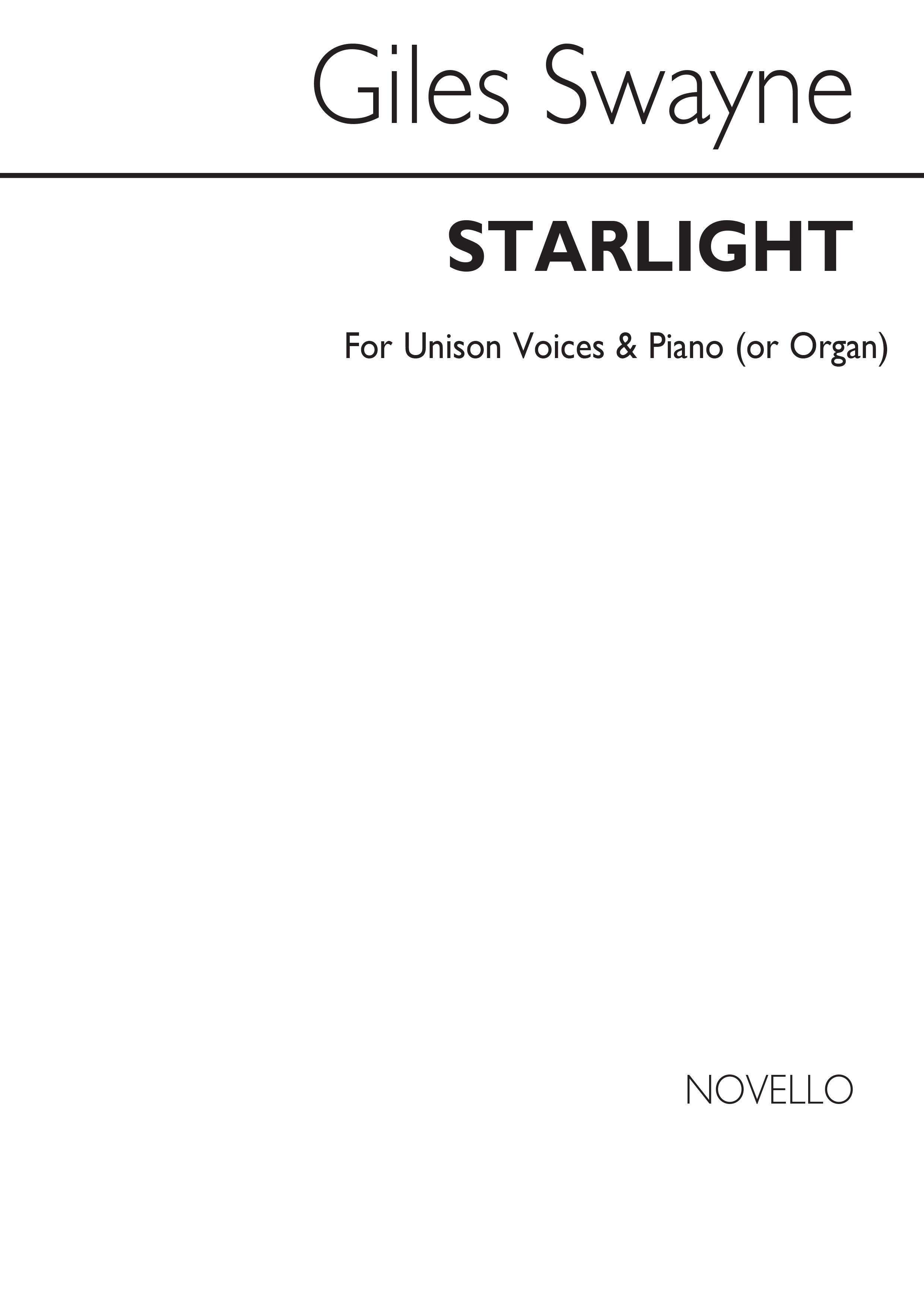 Giles Swayne: Starlight: Voice: Vocal Score
