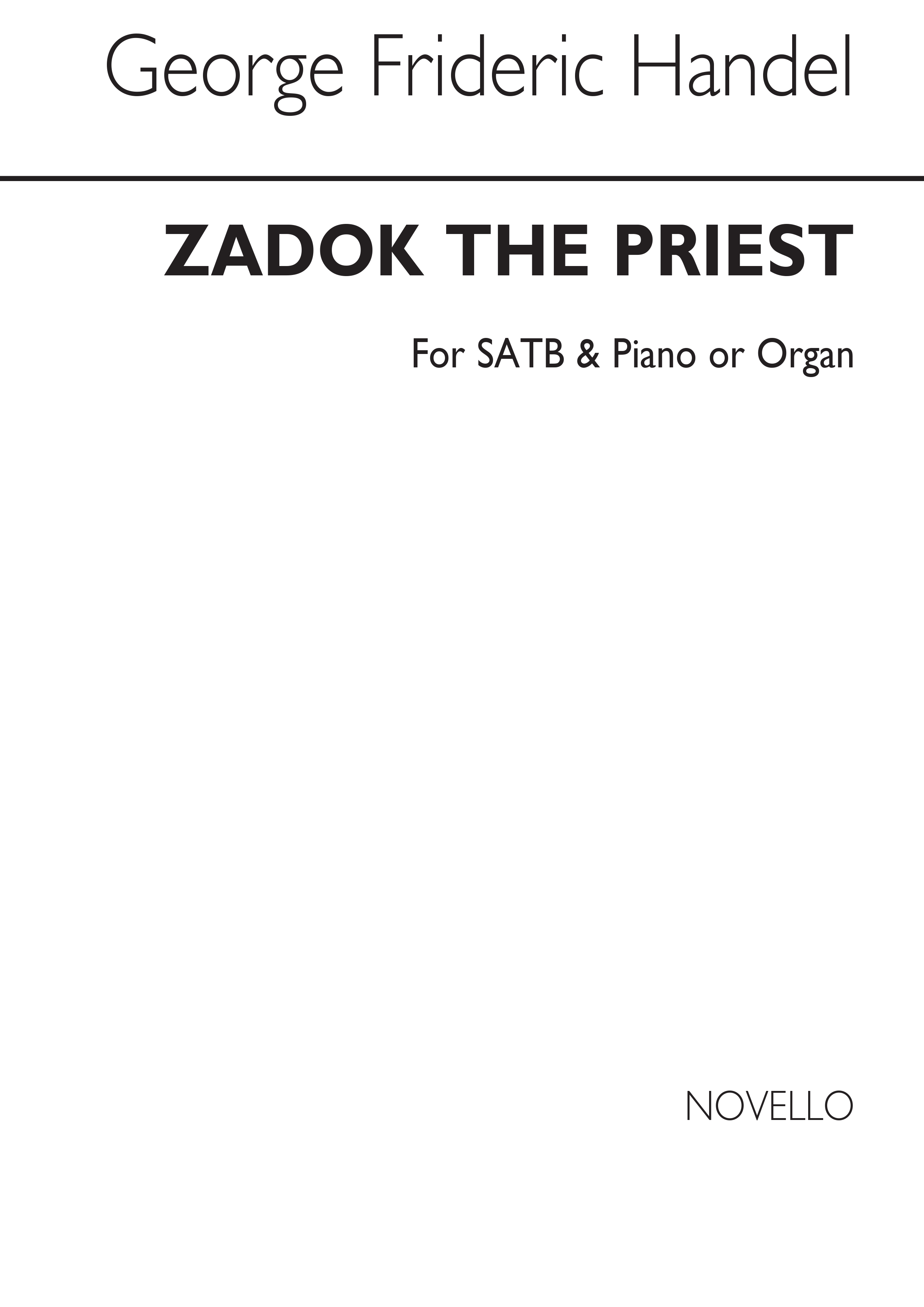 Georg Friedrich Hndel: Coronation Anthem No.1 'Zadok The Priest' SSAATBB: SATB:
