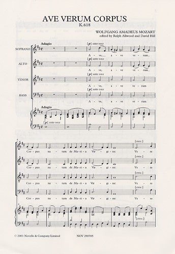 Wolfgang Amadeus Mozart: Ave Verum Corpus (SATB): SATB: Vocal Score