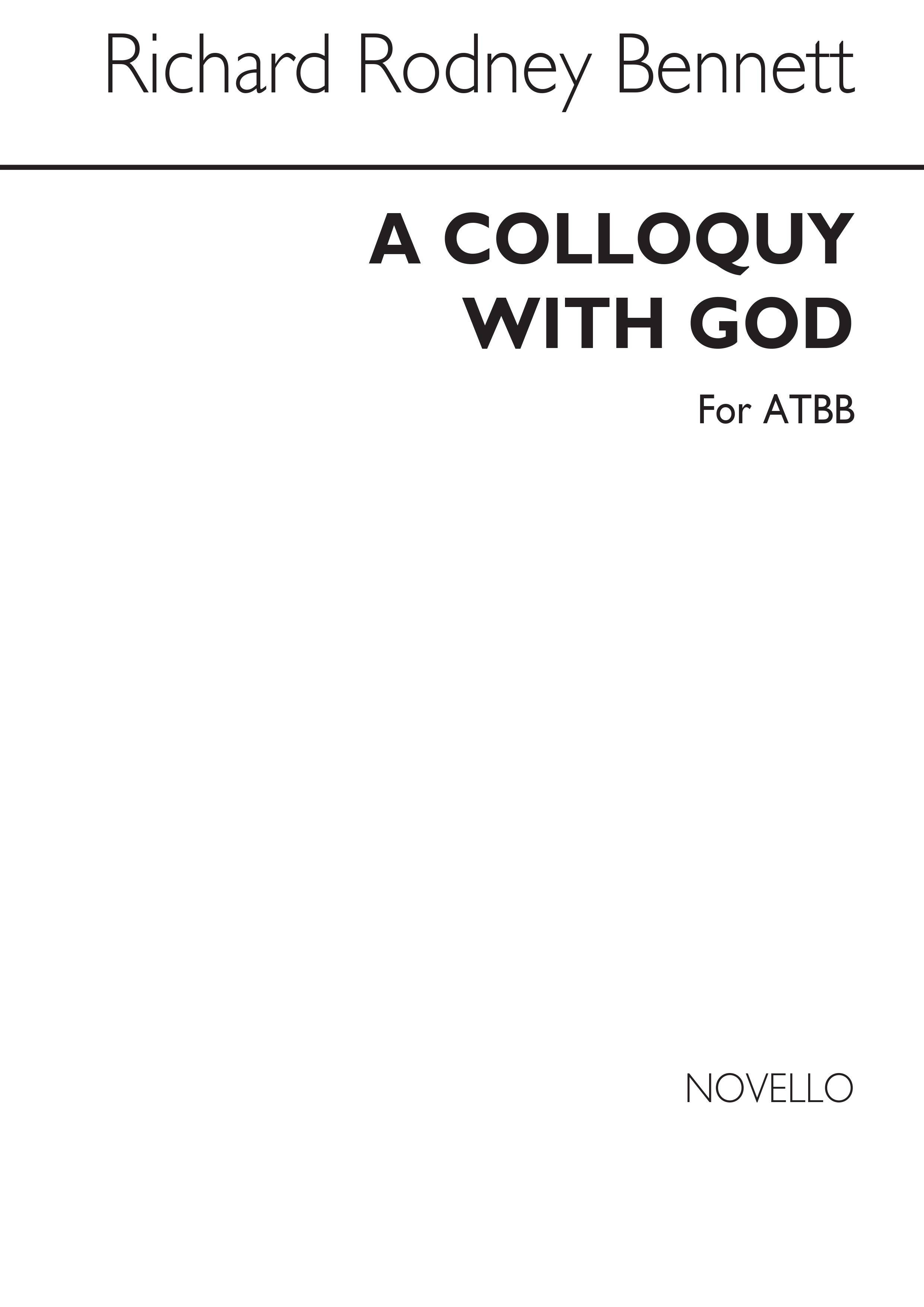 Richard Rodney Bennett: A Colloquy With God: Mixed Choir: Vocal Score