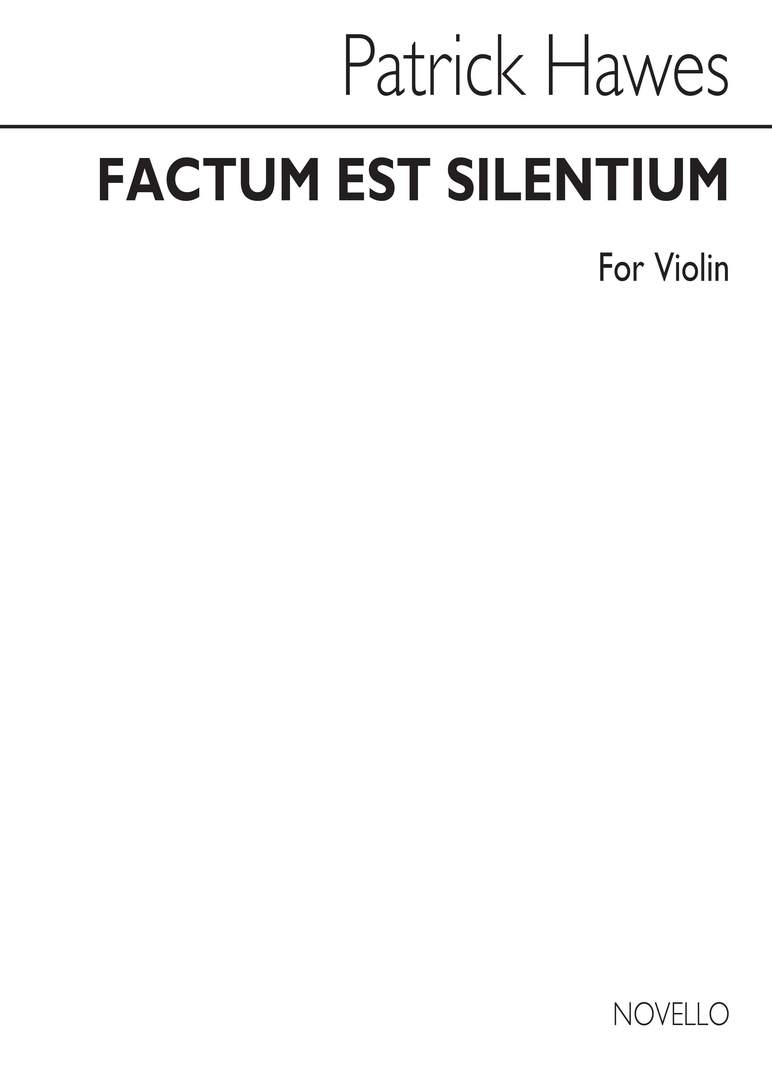 Patrick Hawes: Factum Est Silentium: Violin: Parts