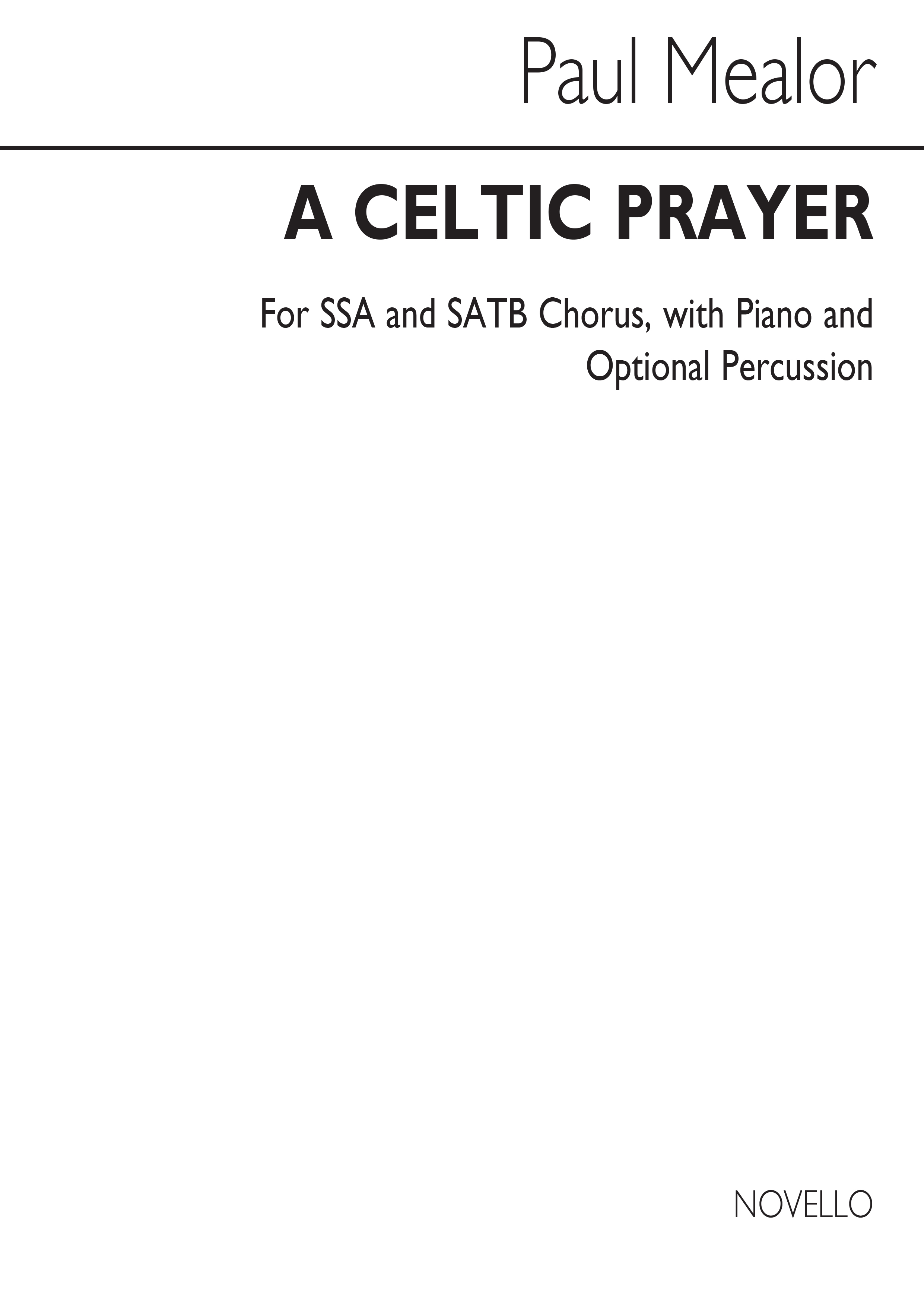 Paul Mealor: A Celtic Prayer: Percussion: Parts