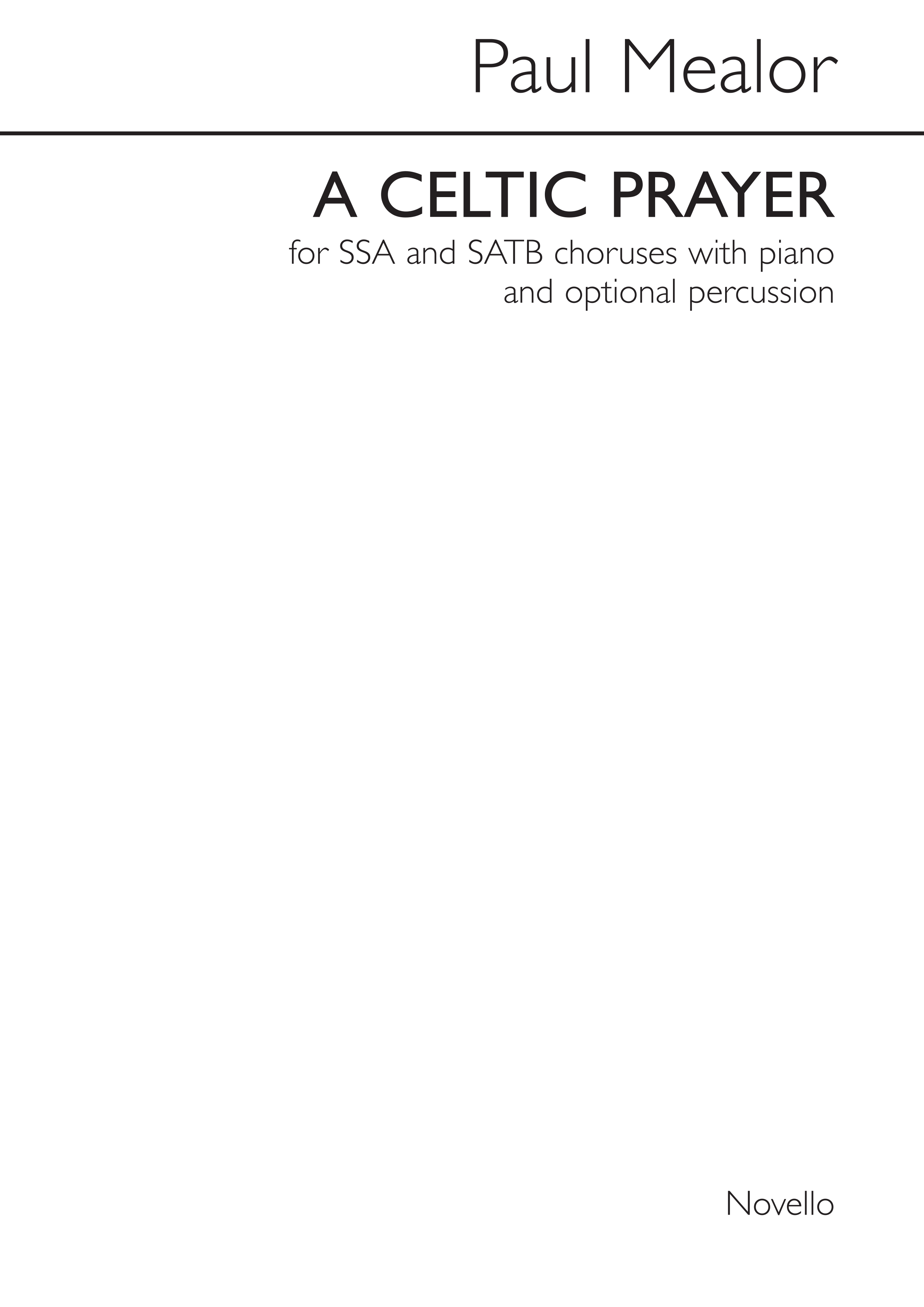 Paul Mealor: A Celtic Prayer: SSA: Vocal Score