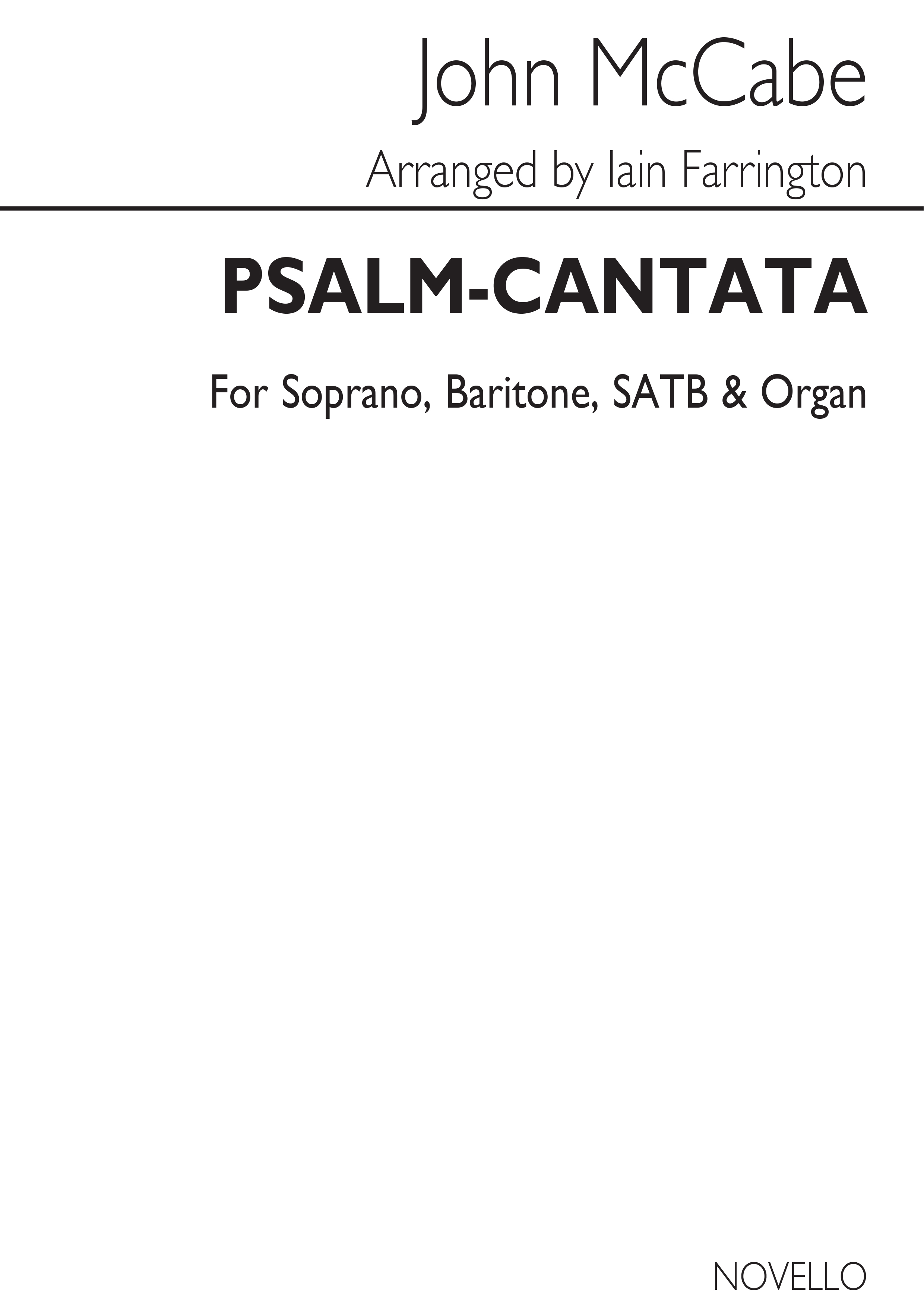 John McCabe: Psalm-Cantata: SATB: Vocal Score