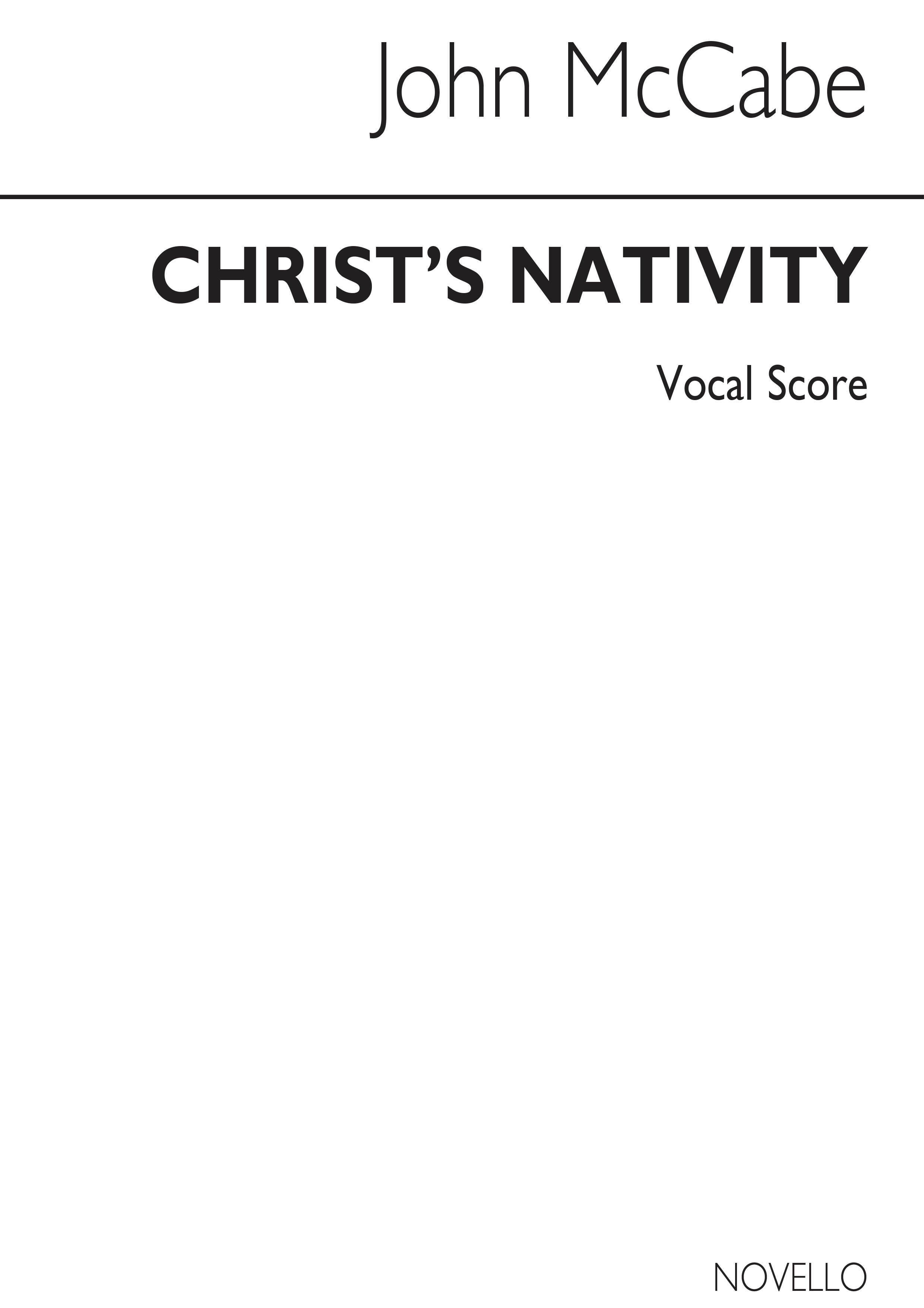 John McCabe: John McCabe: Christ's Nativity (Vocal Score): SATB: Vocal Score