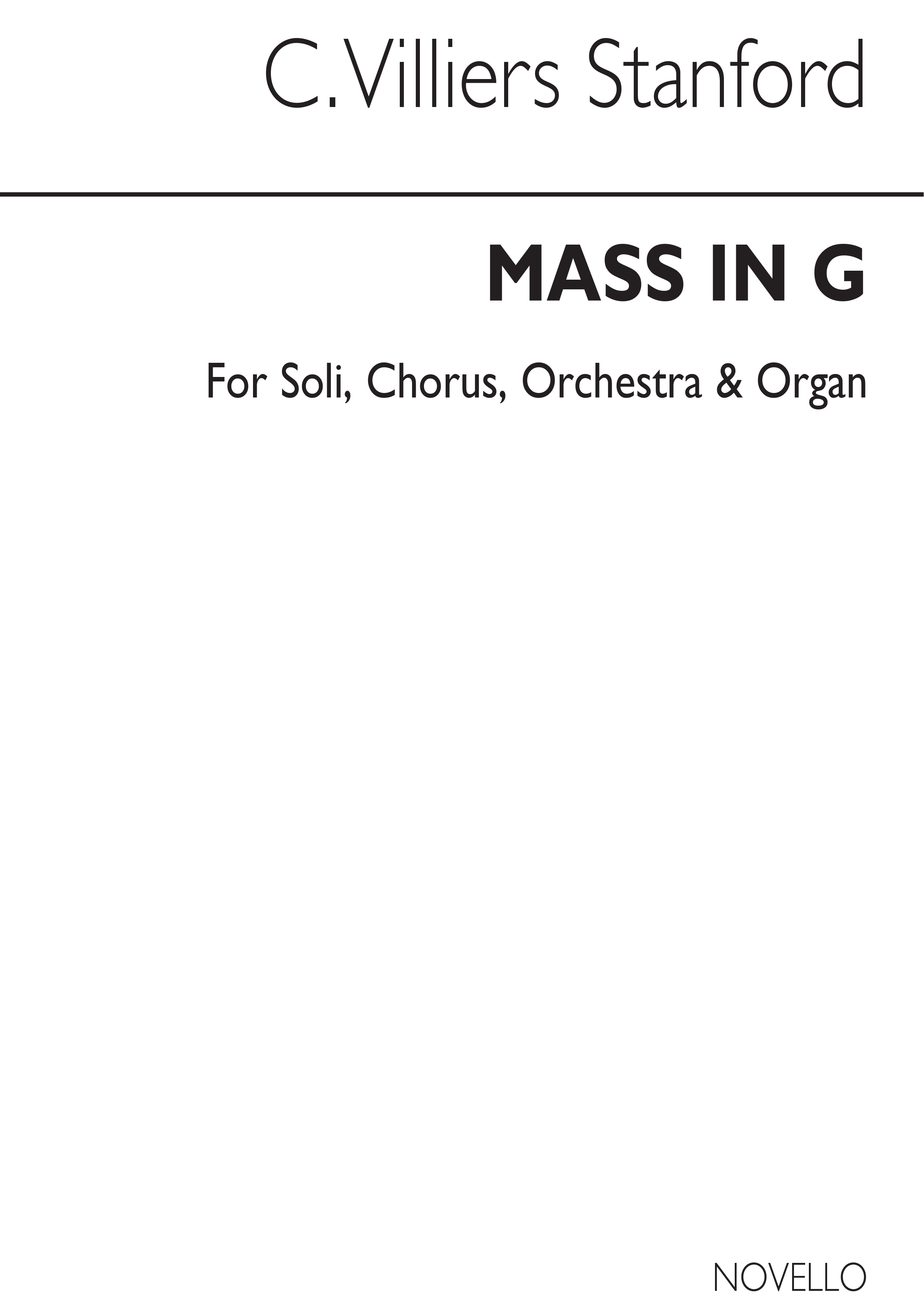 Charles Villiers Stanford: Mass In G Major Op. 46: SATB: Vocal Score
