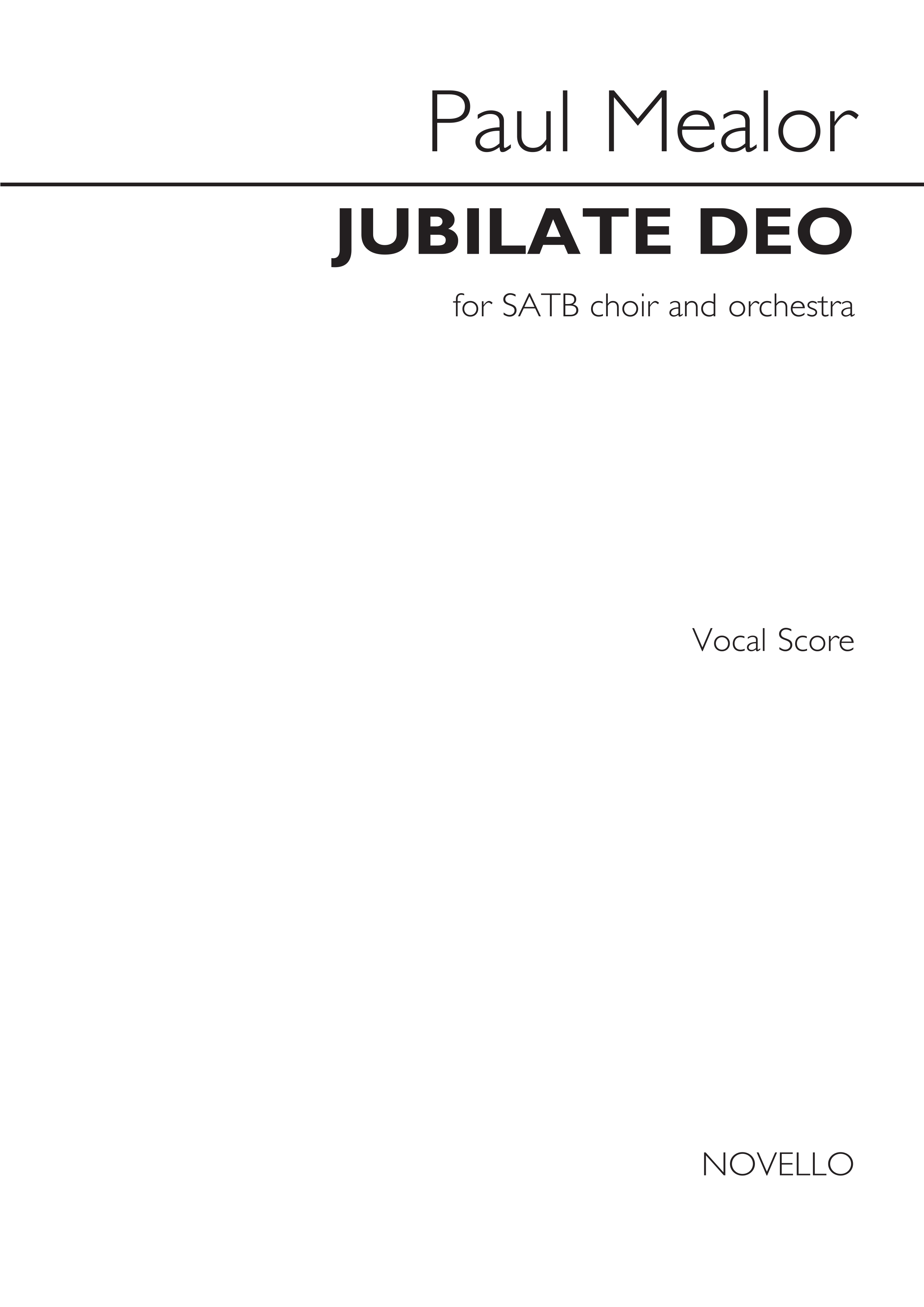 Paul Mealor: Jubilate Deo: SATB: Vocal Score