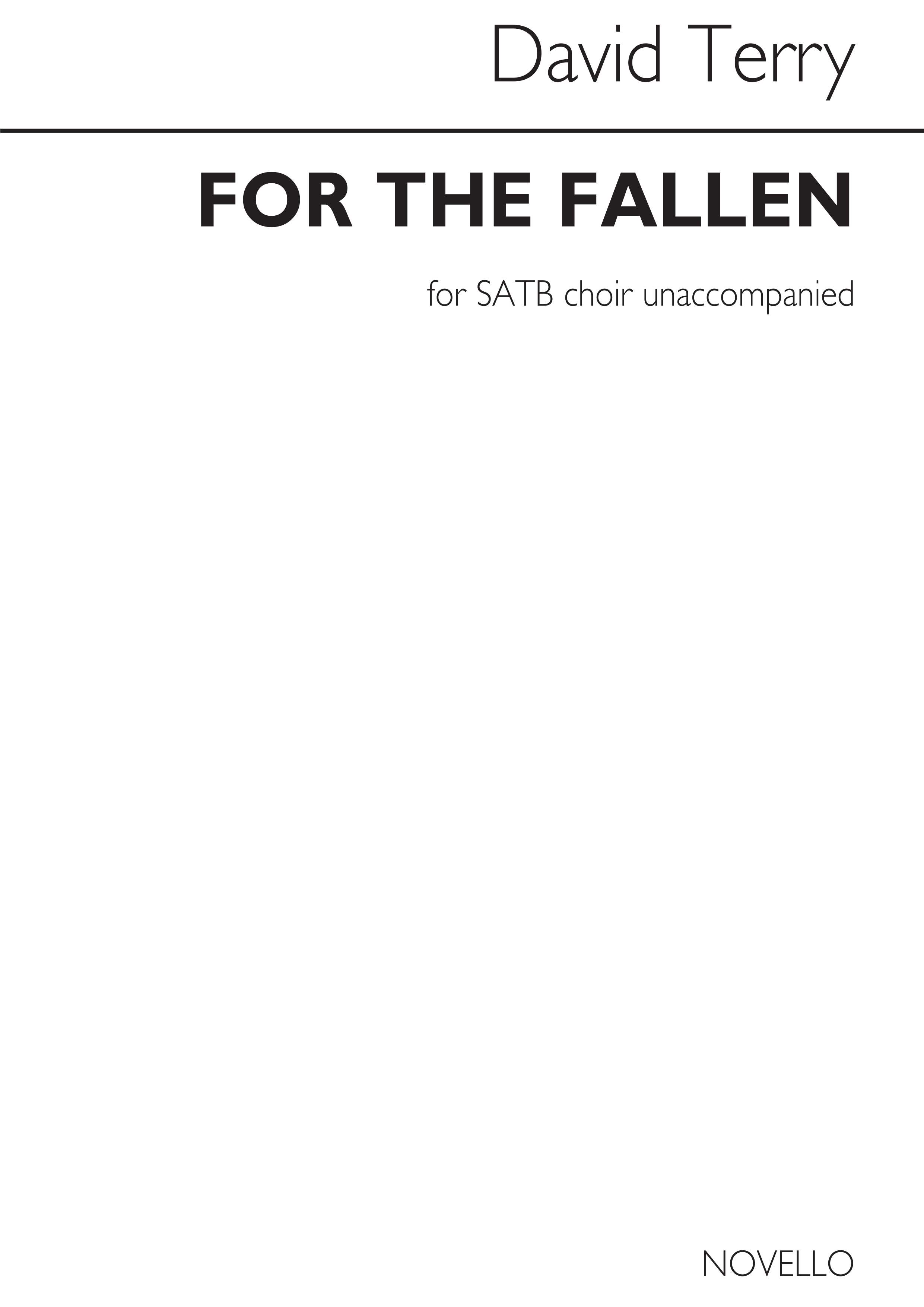 David Terry: For The Fallen: SATB: Vocal Score