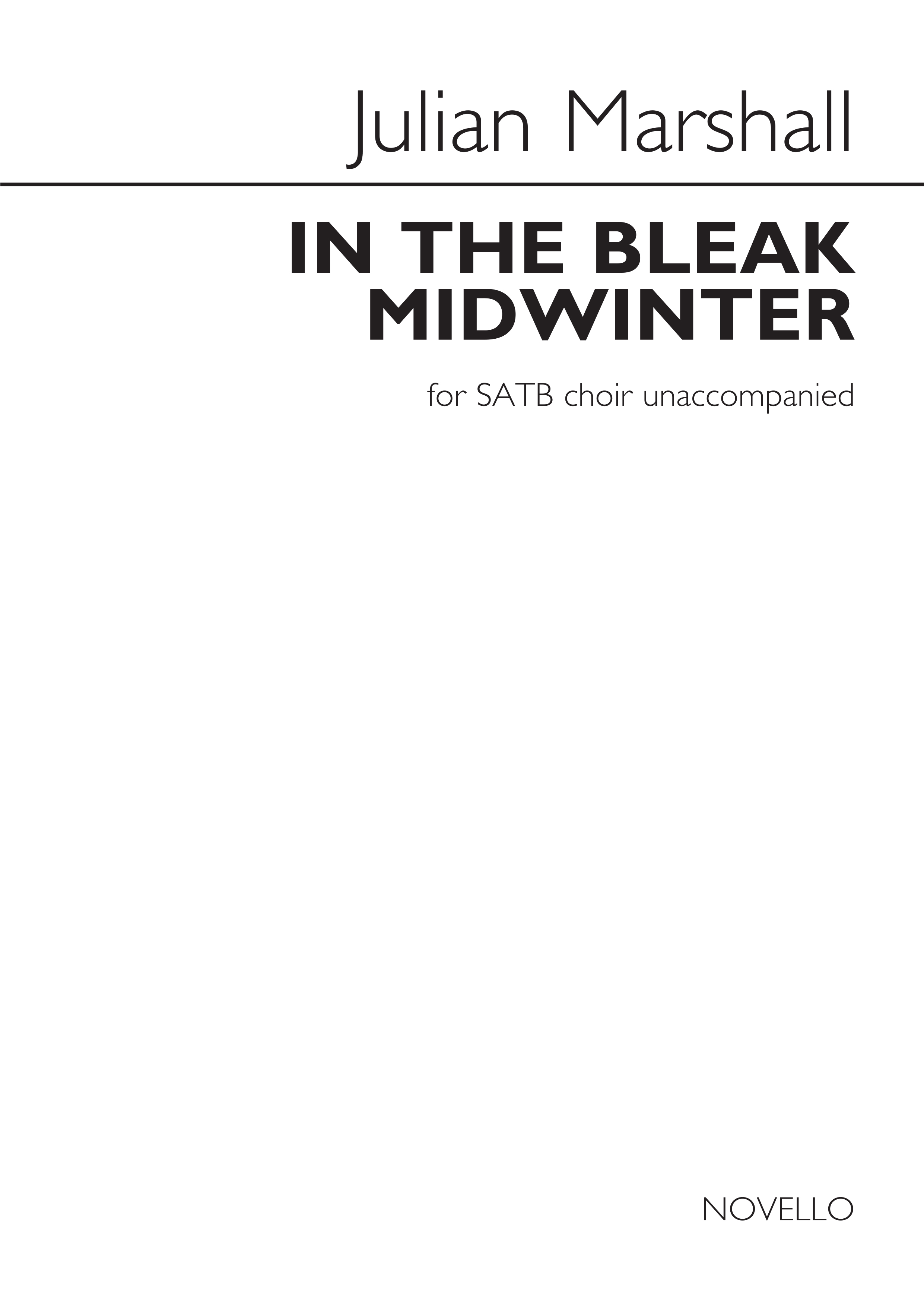 Julian Marshall: In The Bleak Midwinter: SATB: Vocal Score