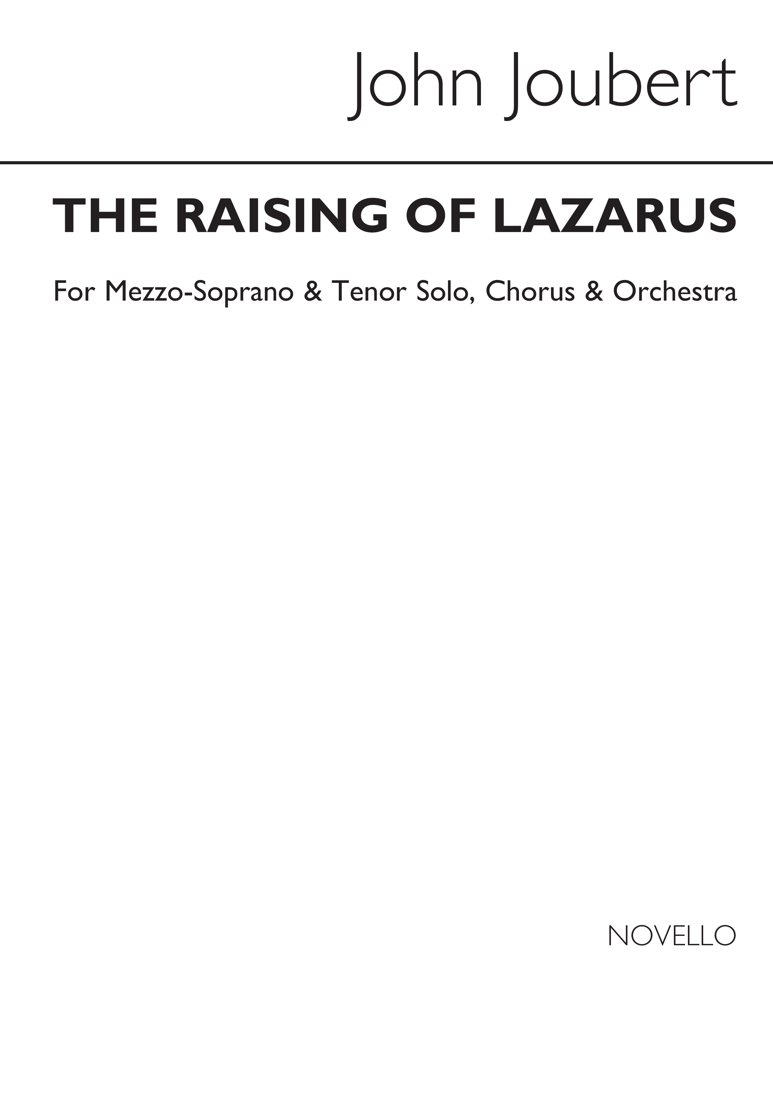 John Joubert: The Raising Of Lazarus  Op.67: SATB: Vocal Score