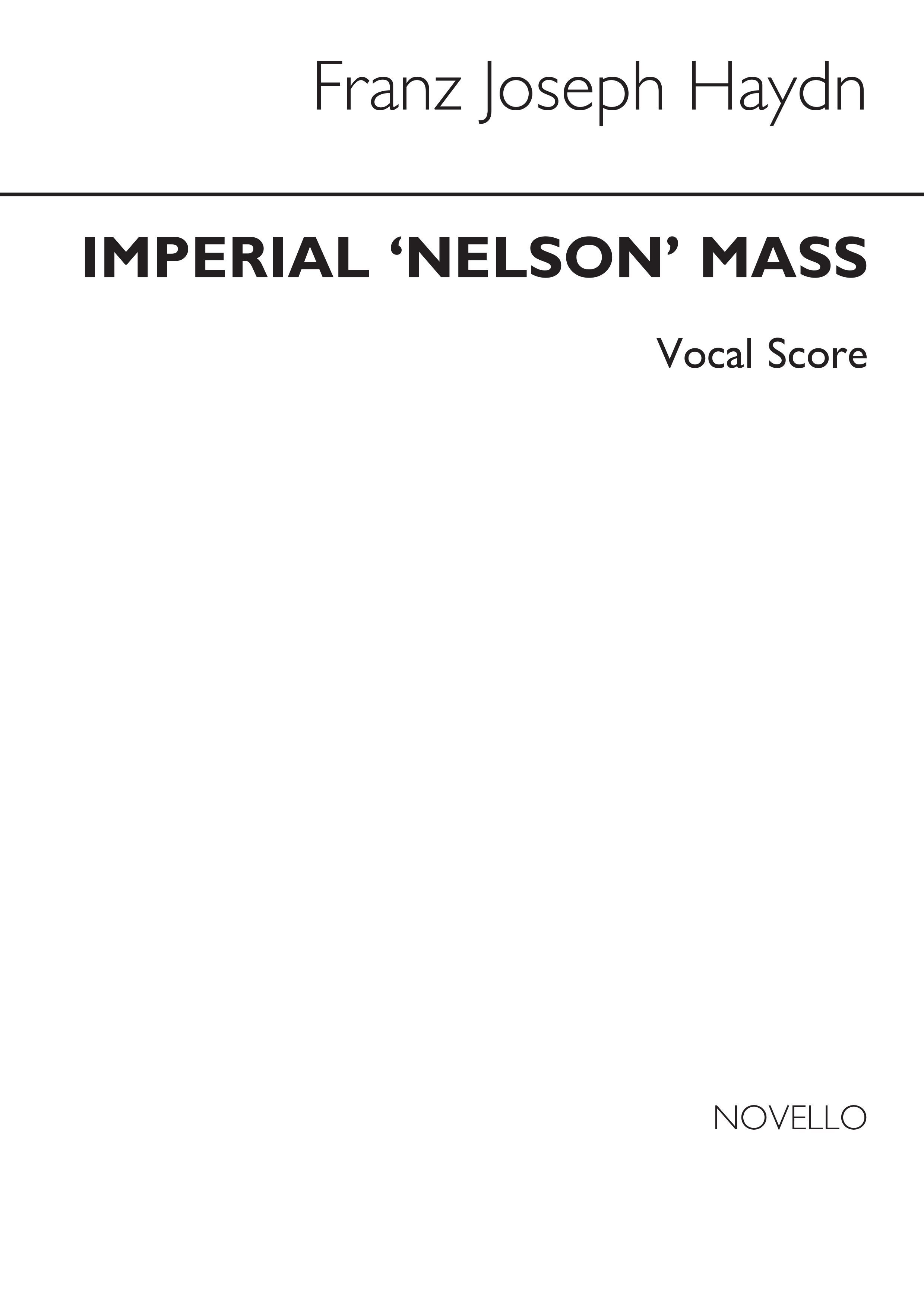 Franz Joseph Haydn: Imperial Nelson Mass (Old Novello Edition): SATB: Vocal