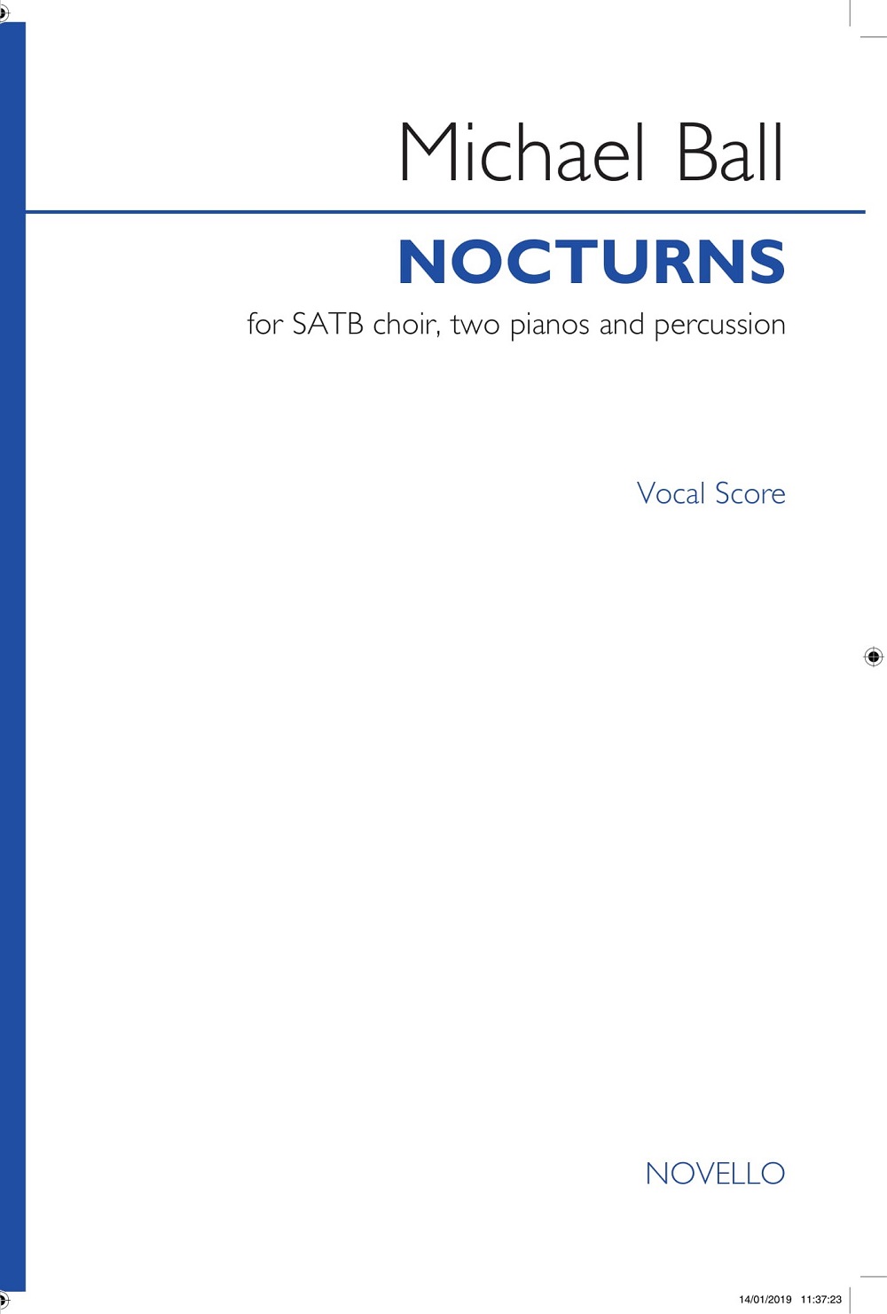 Michael Ball: Nocturns: SATB: Vocal Score