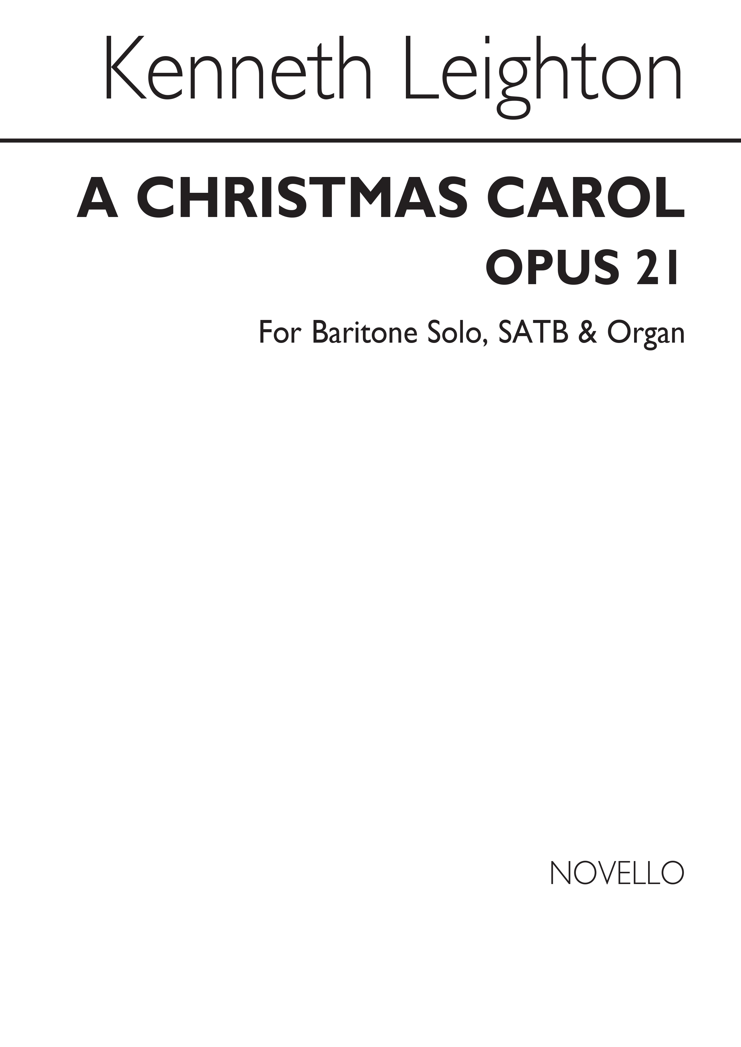 Kenneth Leighton: A Christmas Carol Op.21: SATB: Vocal Score